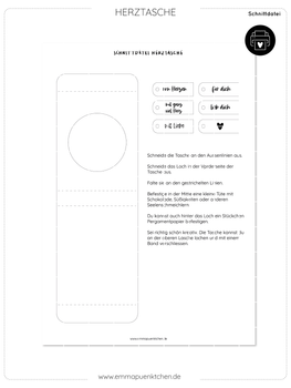 Schnittdatei Herztasche
