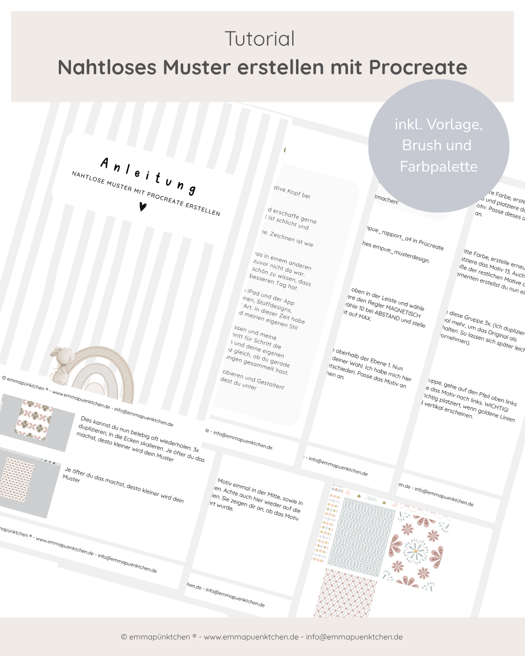 emmapünktchen ® - Procreate Tutorial Nahtlose Muster erstellen INKL. BRUSHES