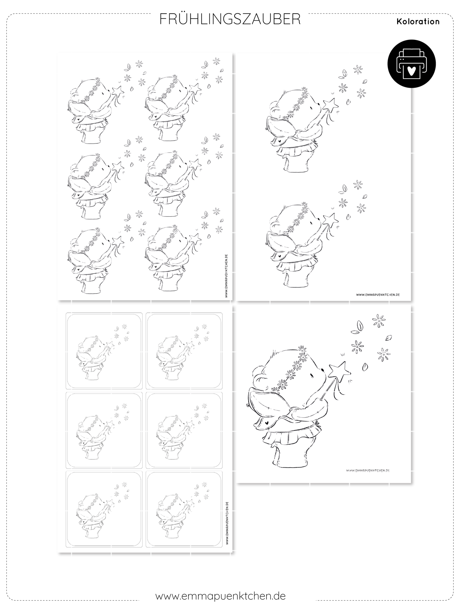 emmapünktchen ® - Kolorationsvorlage Frühlingszauber