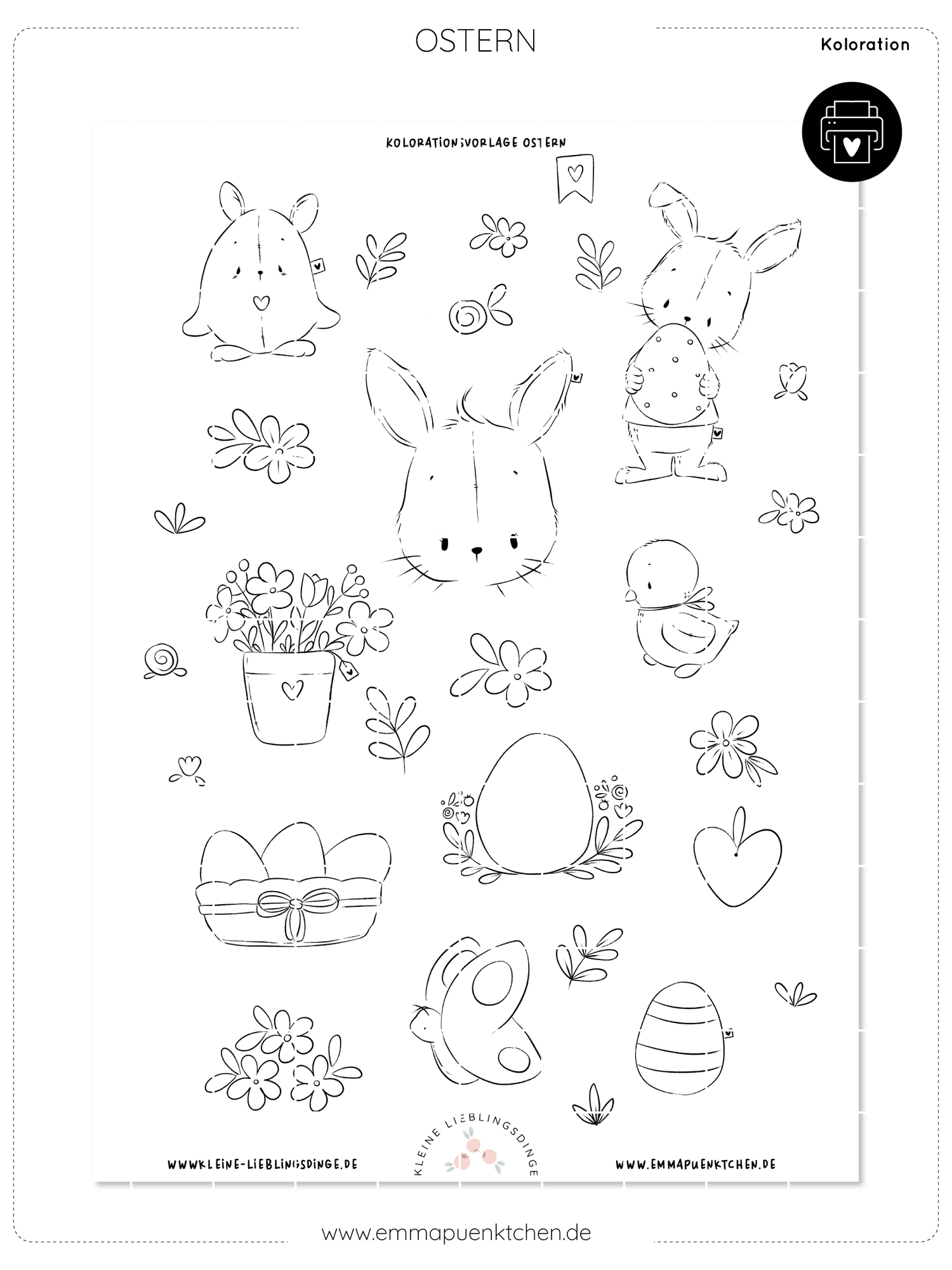 emmapünktchen ® - Kolorationsvorlage DIN A 4 OSTERN