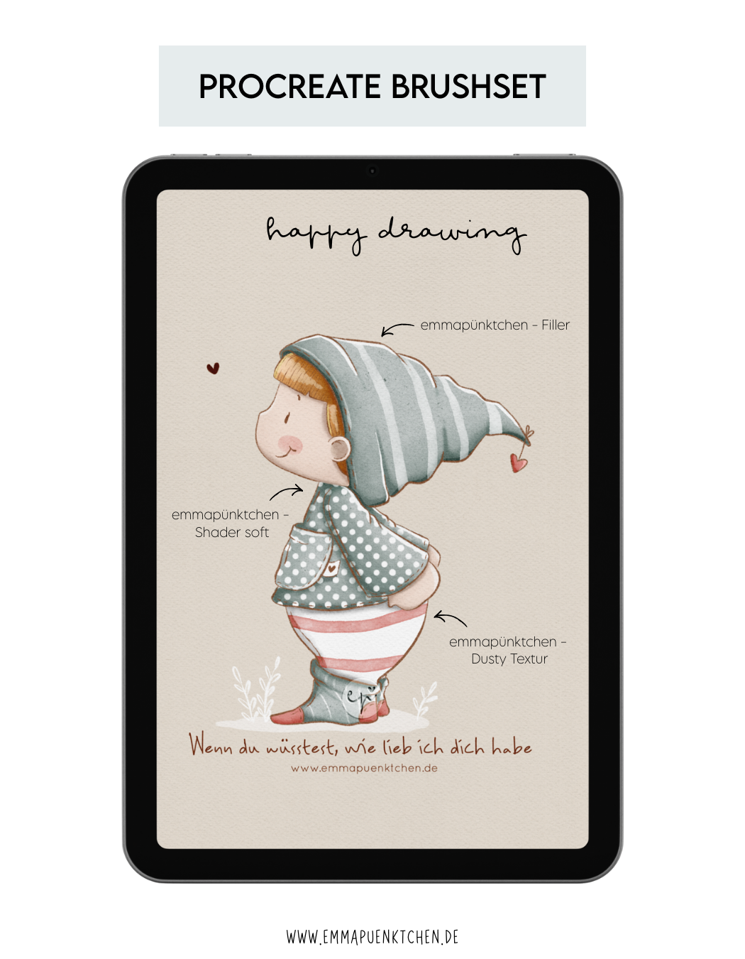 emmapünktchen ® - Procreate Brushset HAPPY DRAWING