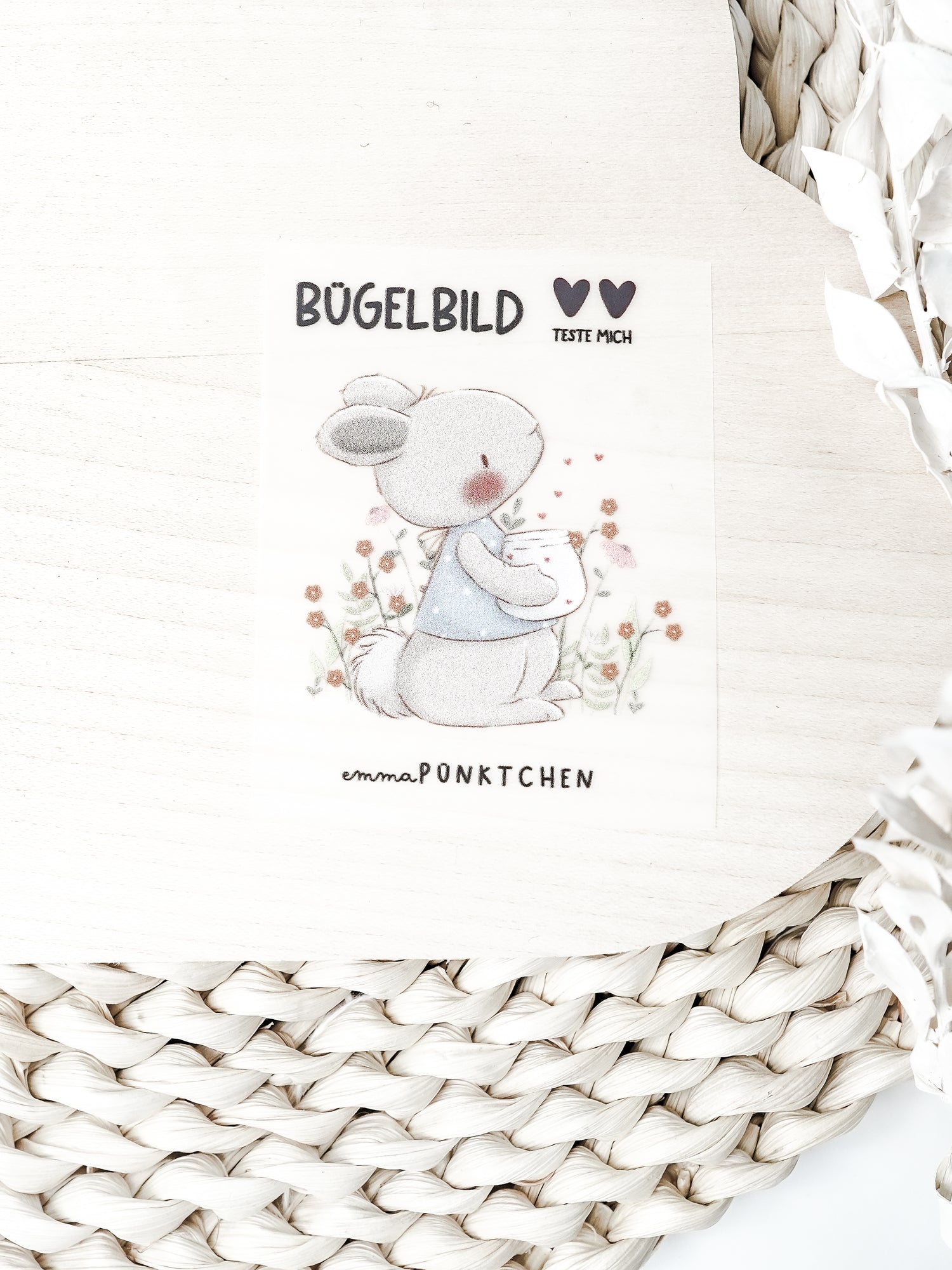 emmapünktchen ® Bügelbild randlos mini Hasenglück