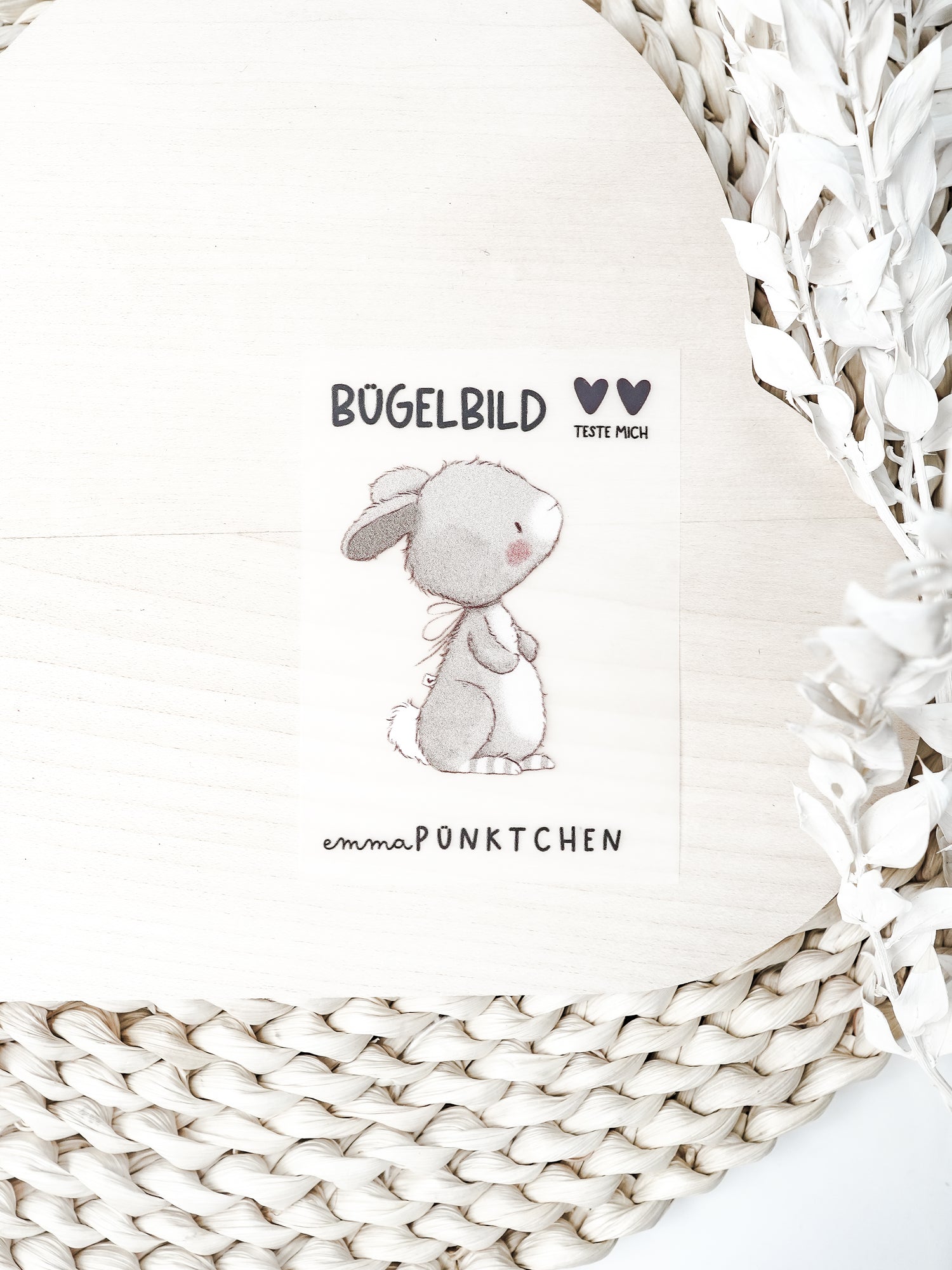 emmapünktchen ® Bügelbild randlos Emma Hase