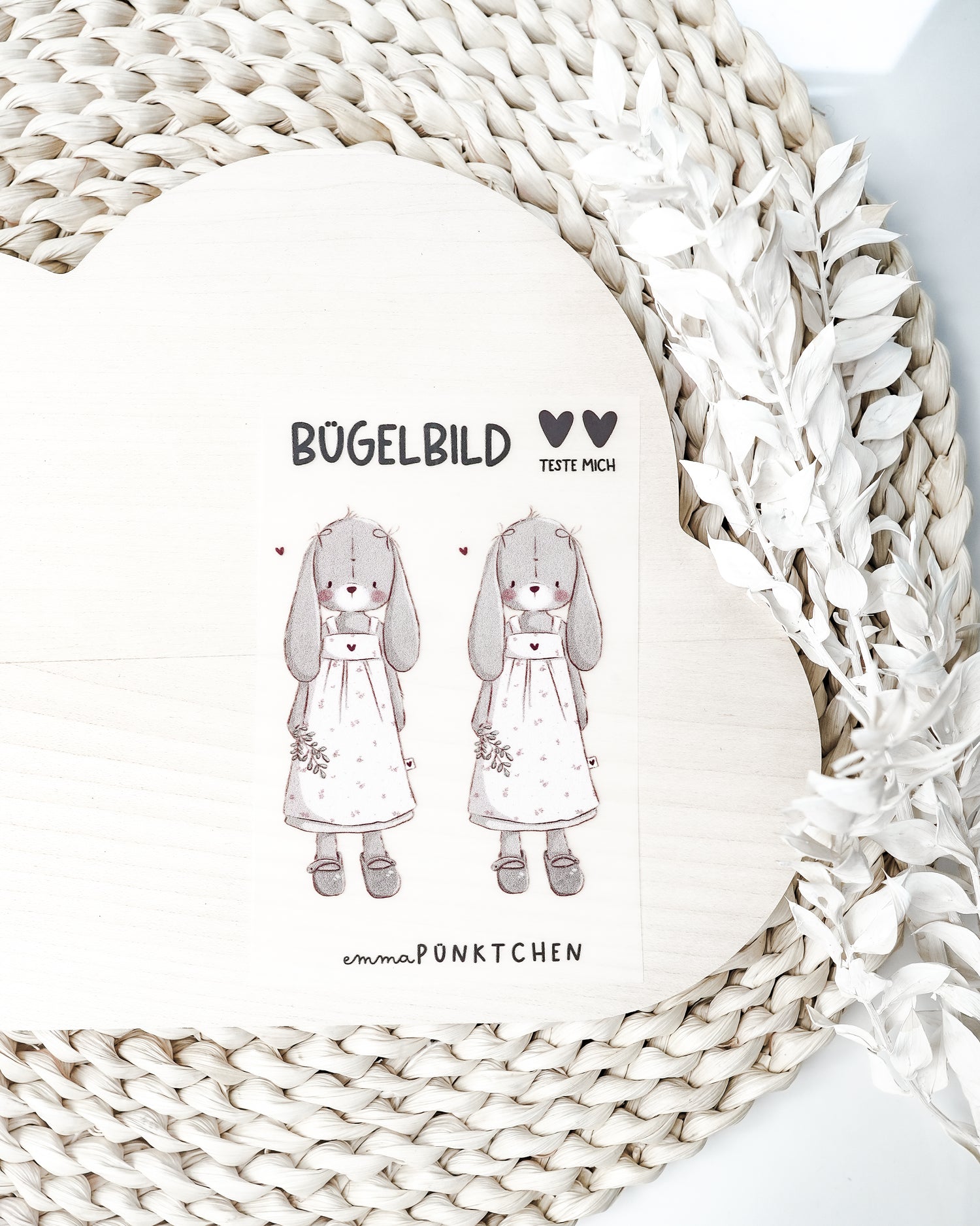 emmapünktchen ® Bügelbild randlos kleiner Hase
