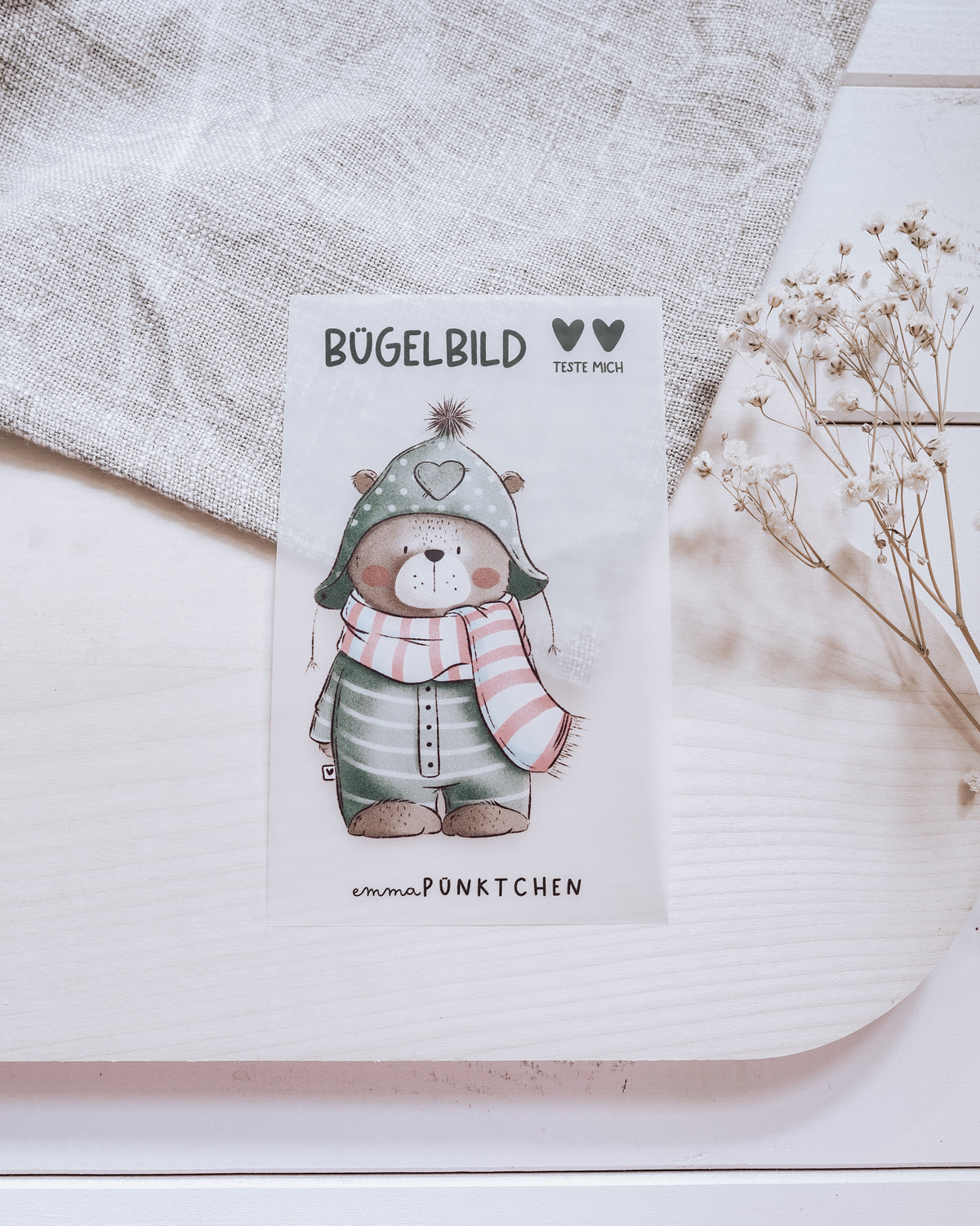 emmapünktchen ® Bügelbild randlos Winterbär