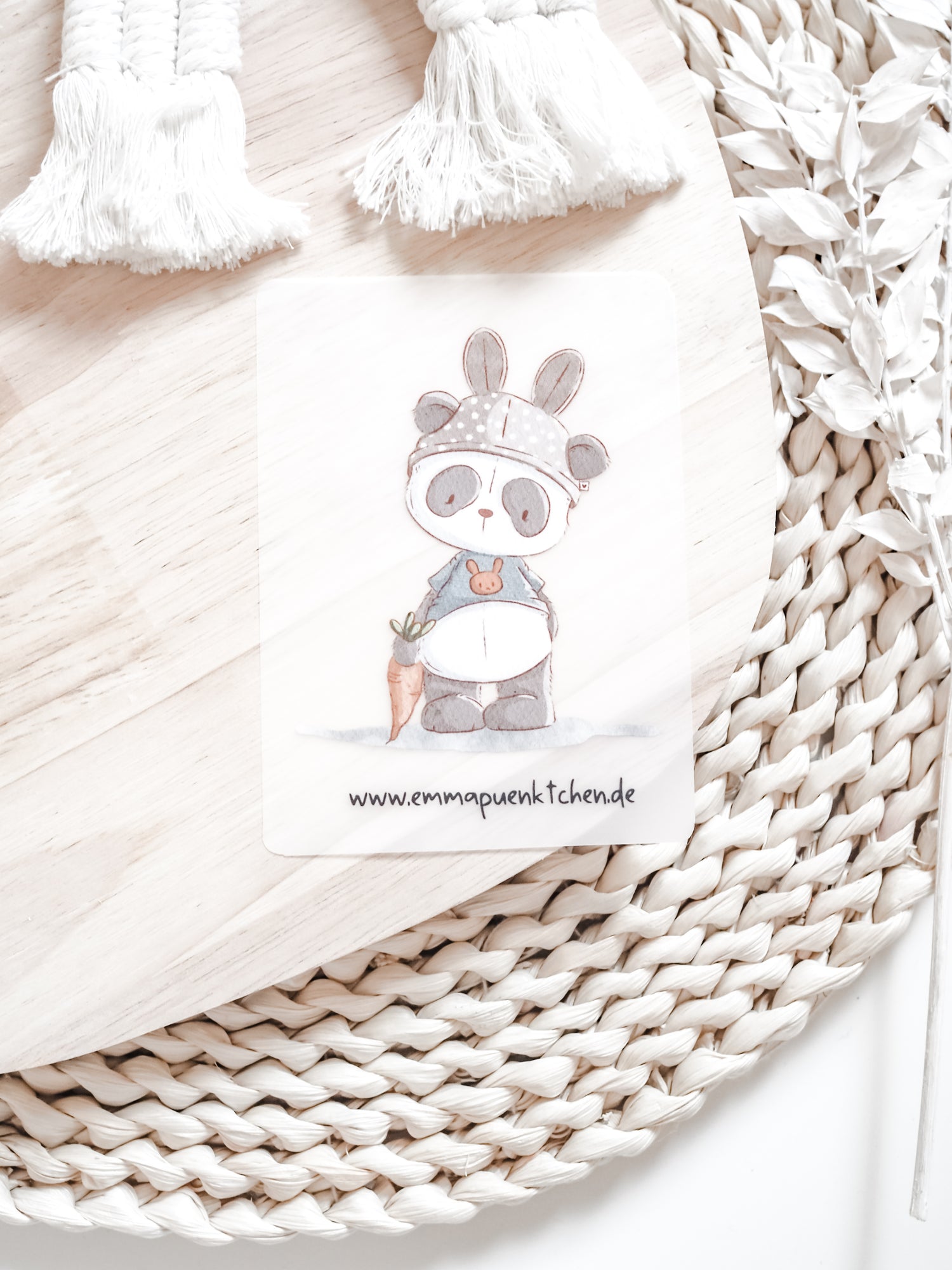 emmapünktchen ® Bügelbild randlos Panda