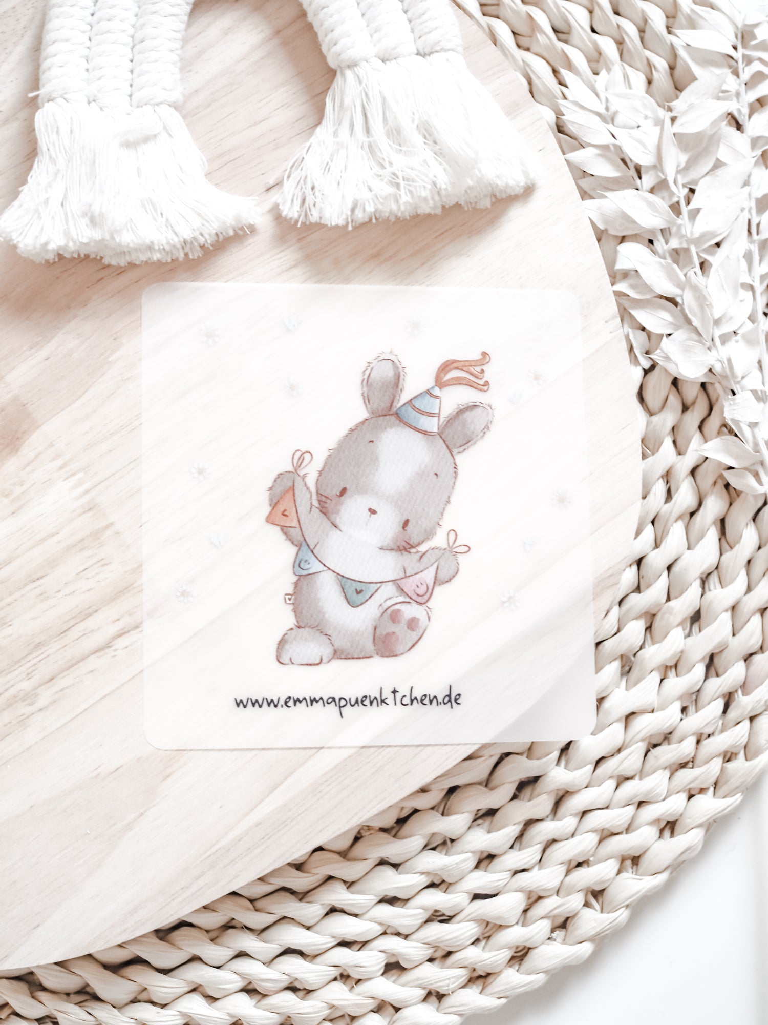emmapünktchen ® Bügelbild randlos Geburtstagshase