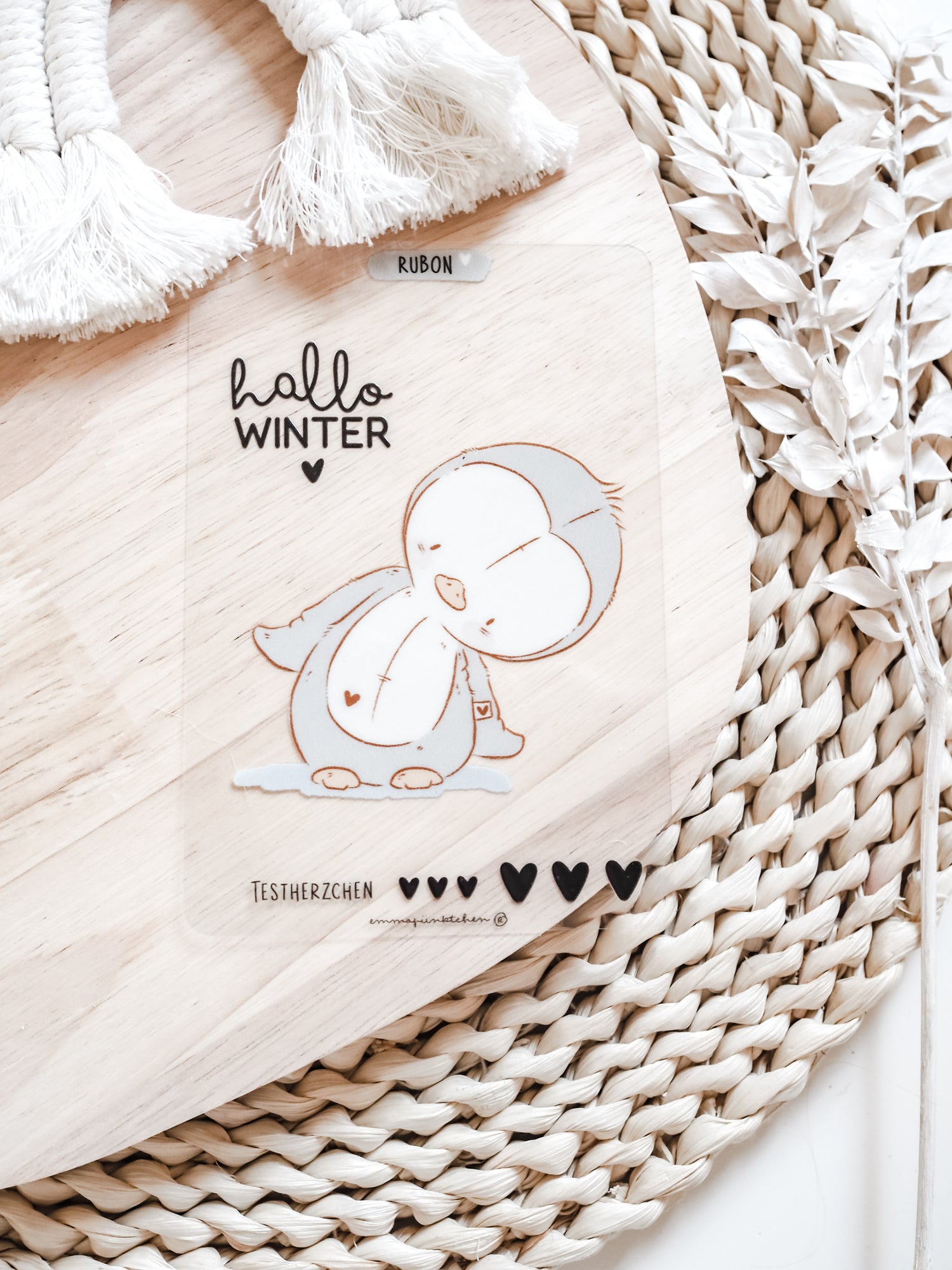 emmapünktchen®  RubSticker - hallo Winter Pinguin