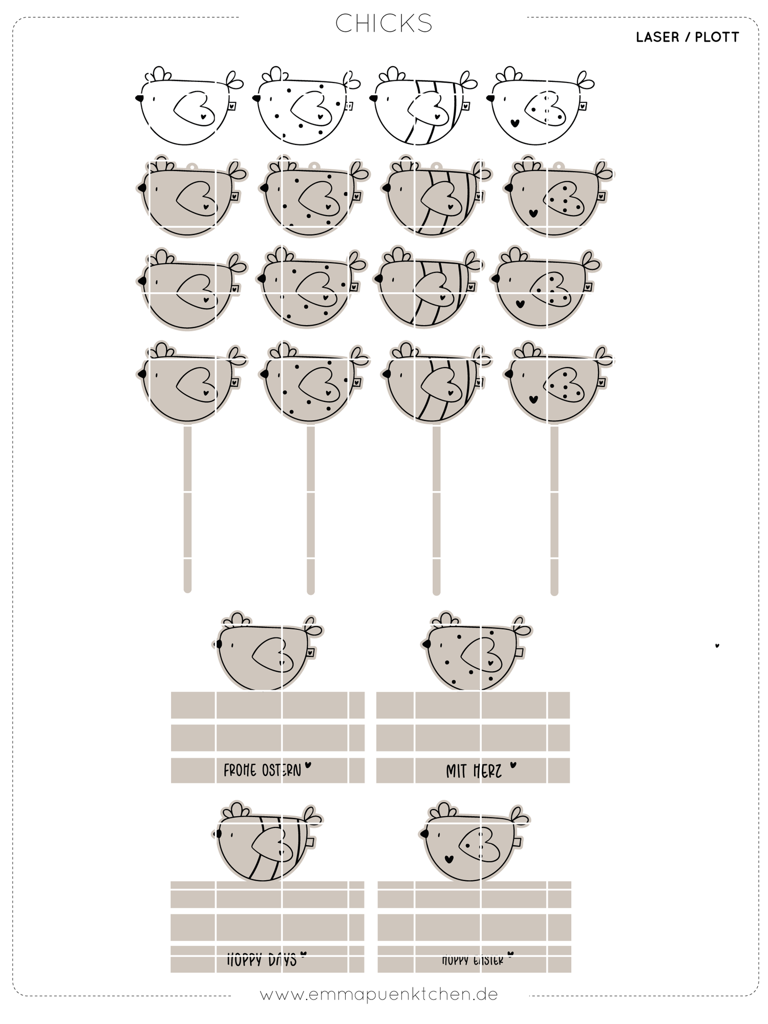 emmapünktchen ® Laser / Plotter File - Chicks