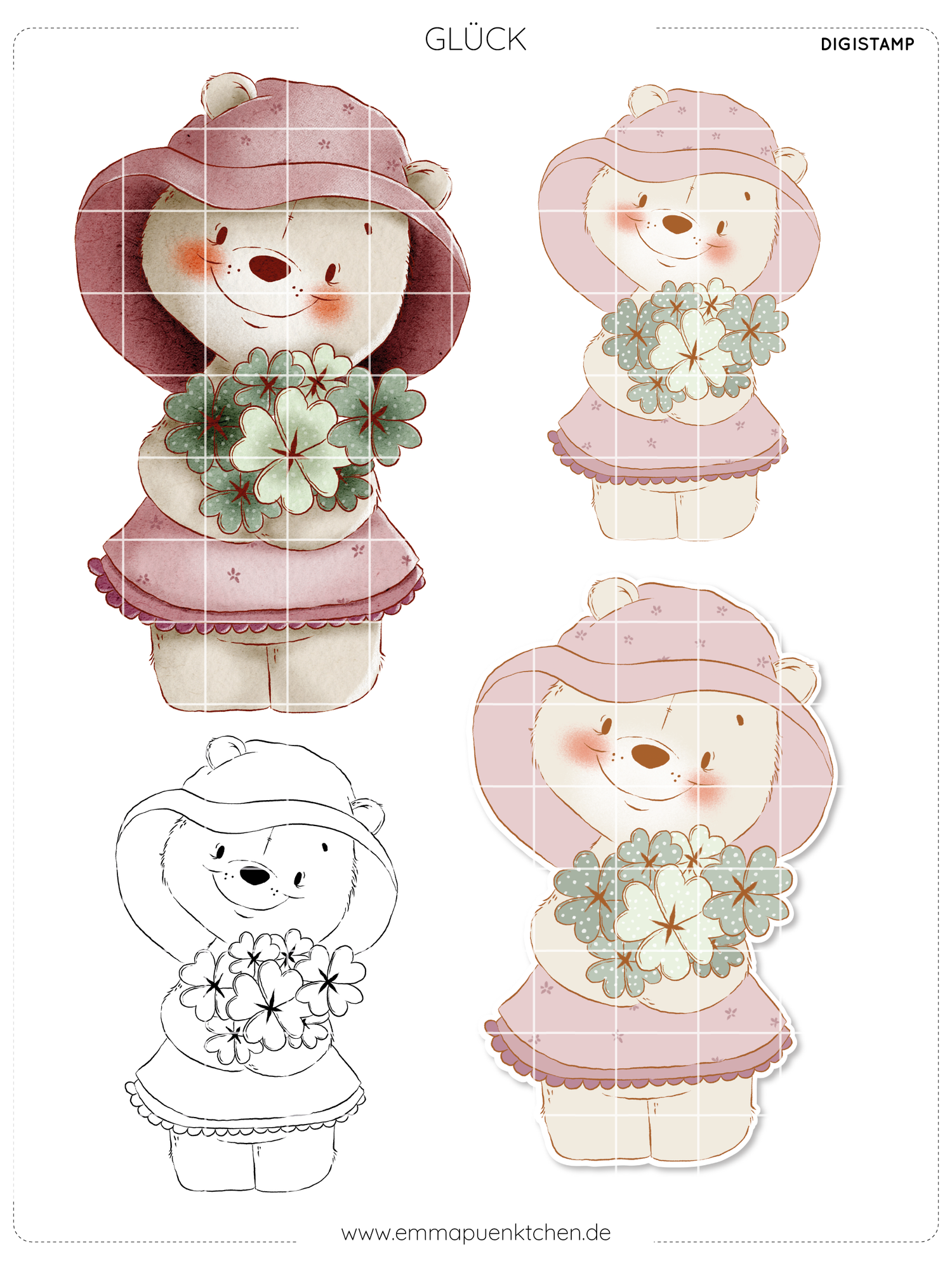 emmapünktchen ® - DigiStamp Bärchen Glück