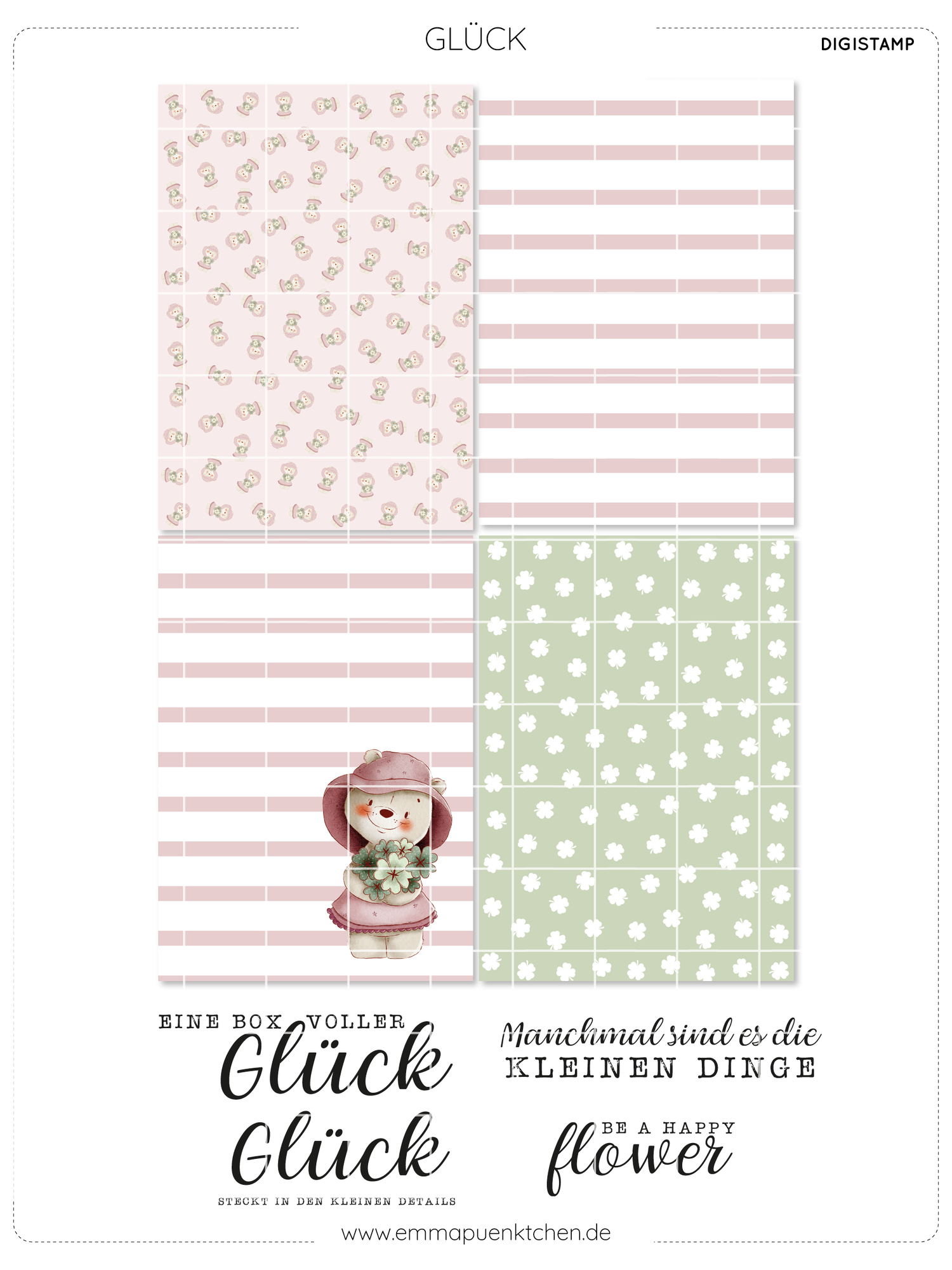 emmapünktchen ® - DigiStamp Bärchen Glück