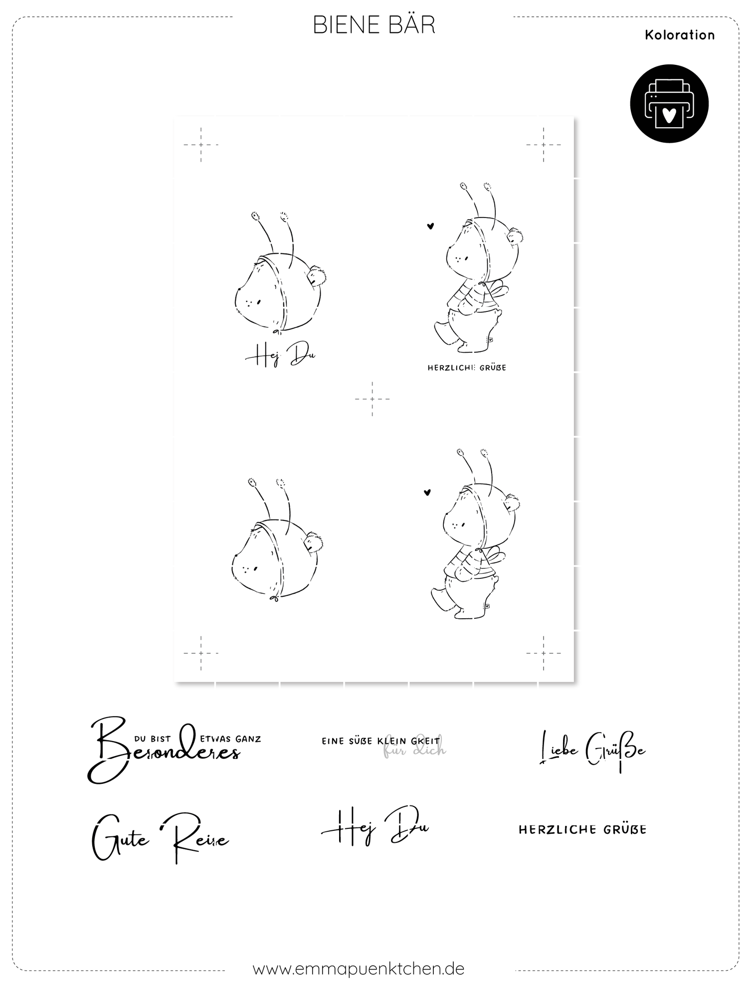 emmapünktchen ® DigiStamp - Bee Bear