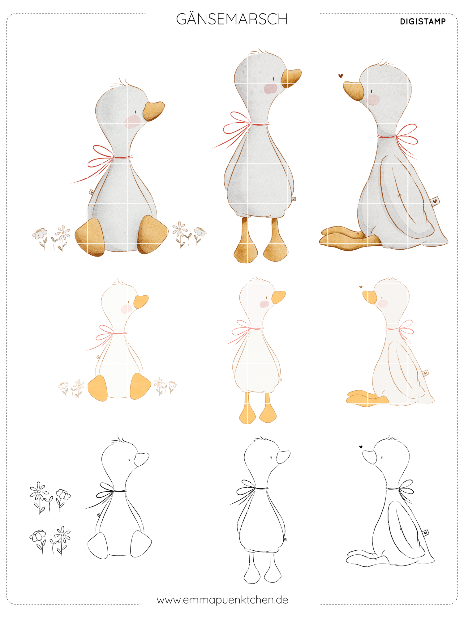 emmapünktchen ® - DigiStamp Gänsemarsch