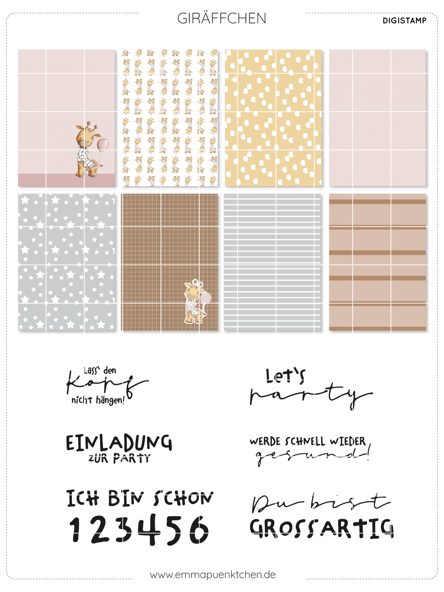 emmapünktchen ® - DigiStamp Giräffchen