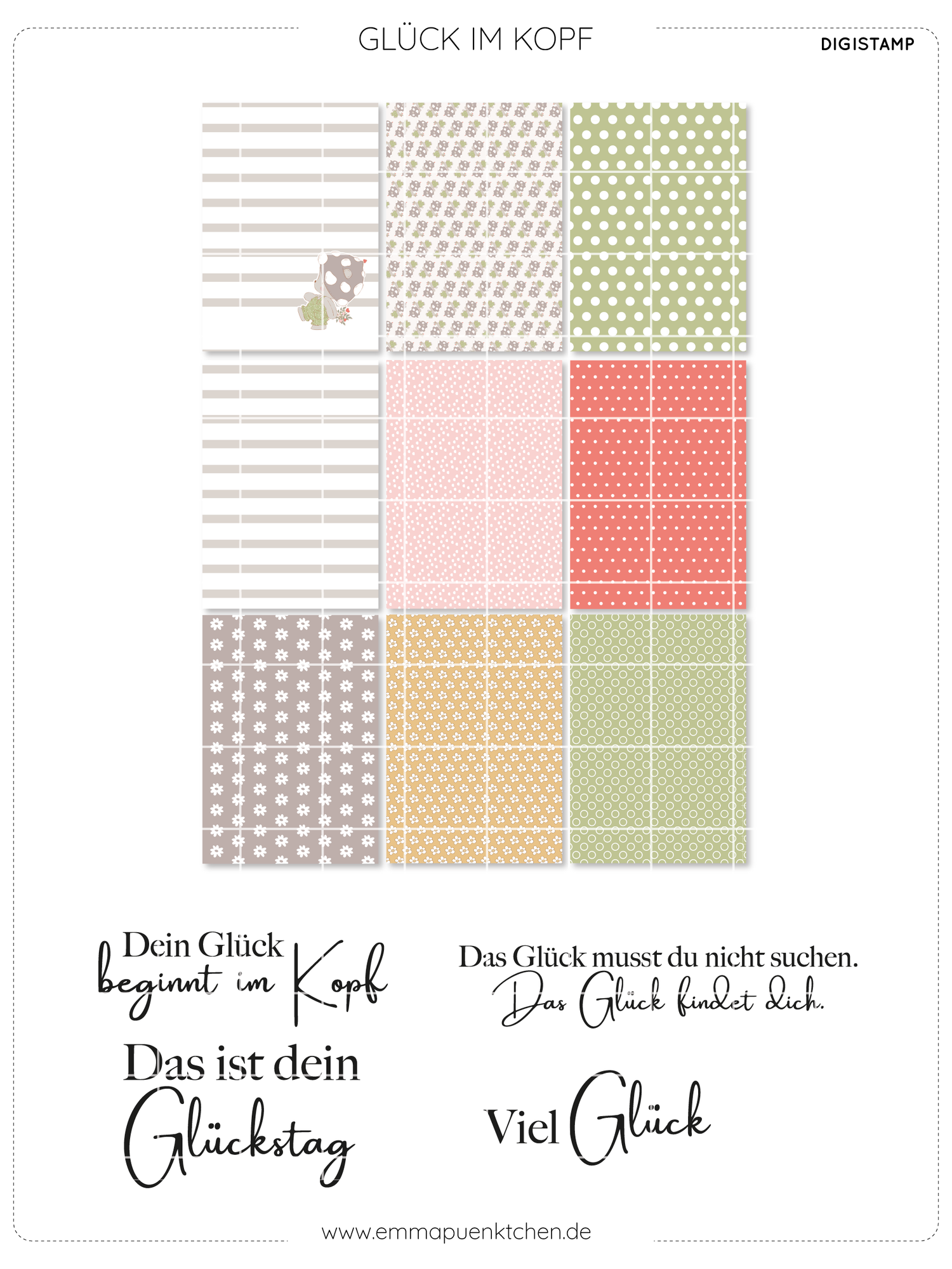 emmapünktchen ® - DigiStamp Glück im Kopf