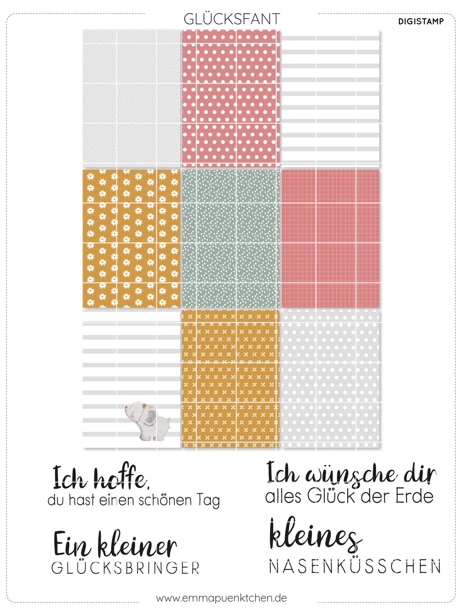 emmapünktchen ® -  DigiStamp Glücksfant