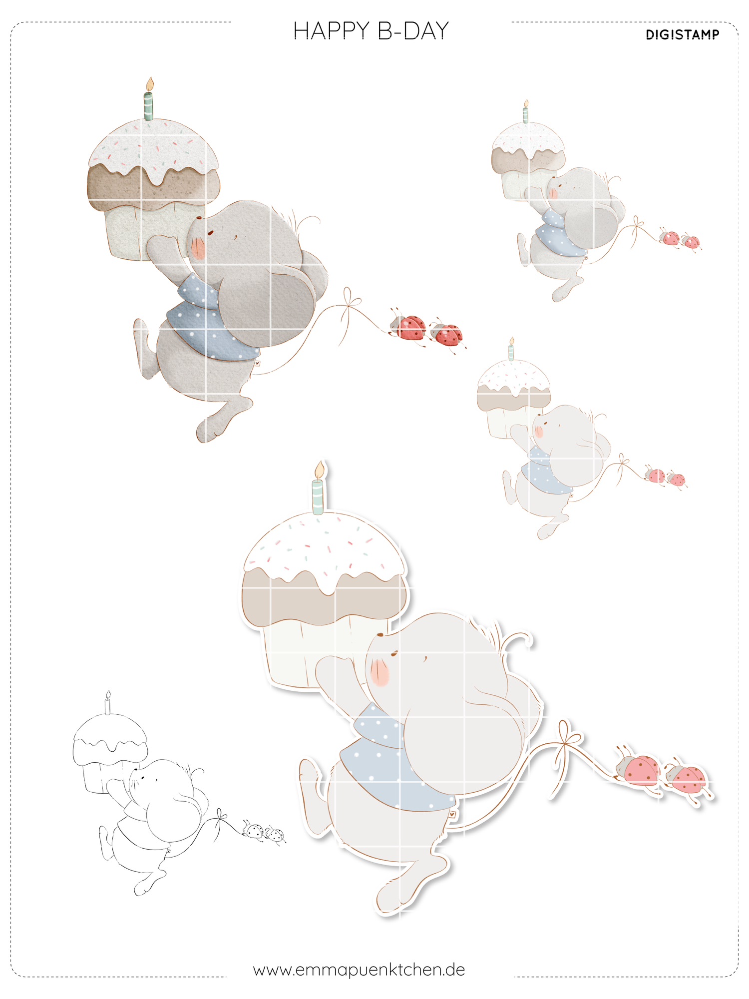 emmapünktchen ® - DigiStamp Happy B-Day