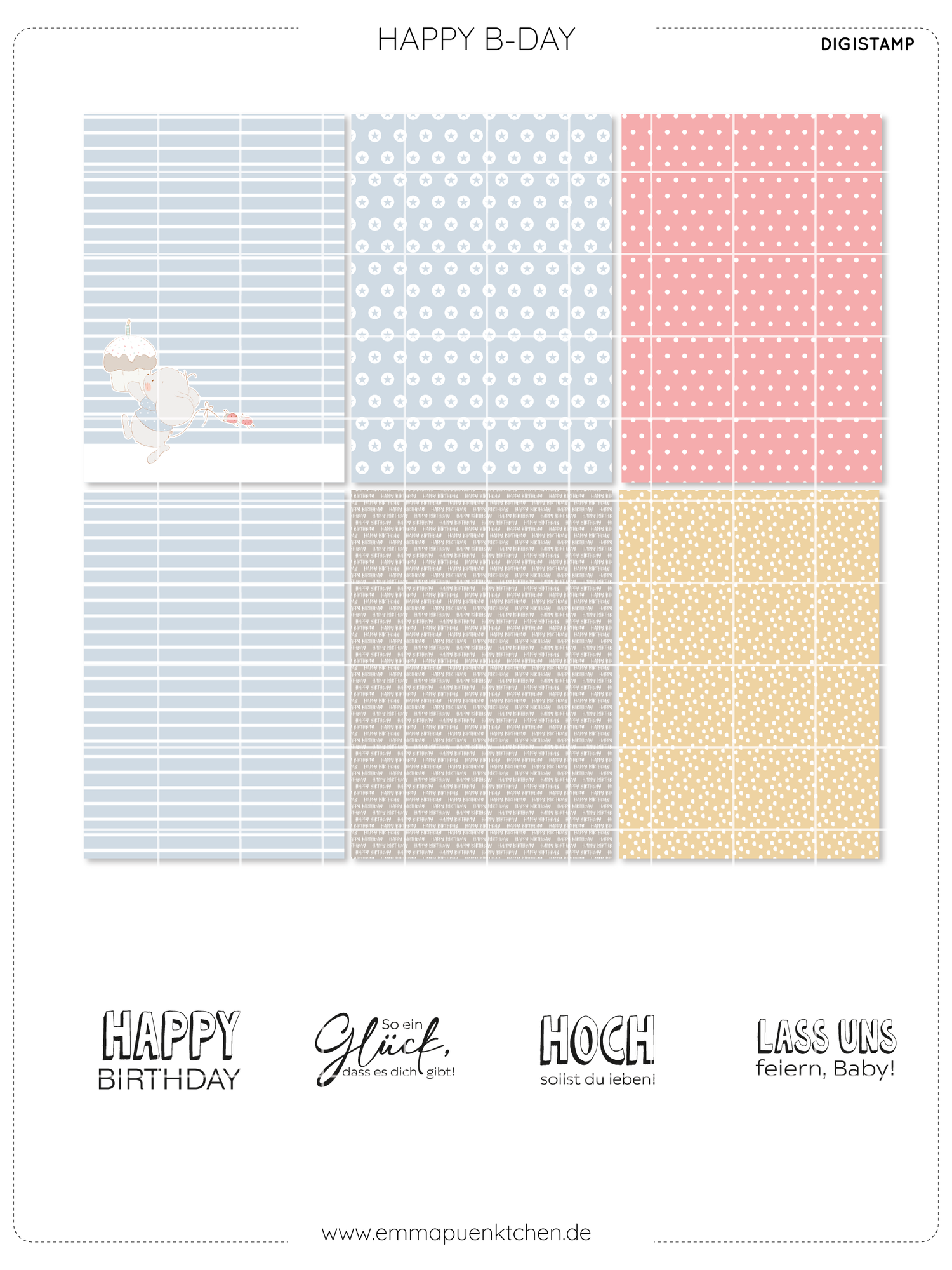 emmapünktchen ® - DigiStamp Happy B-Day