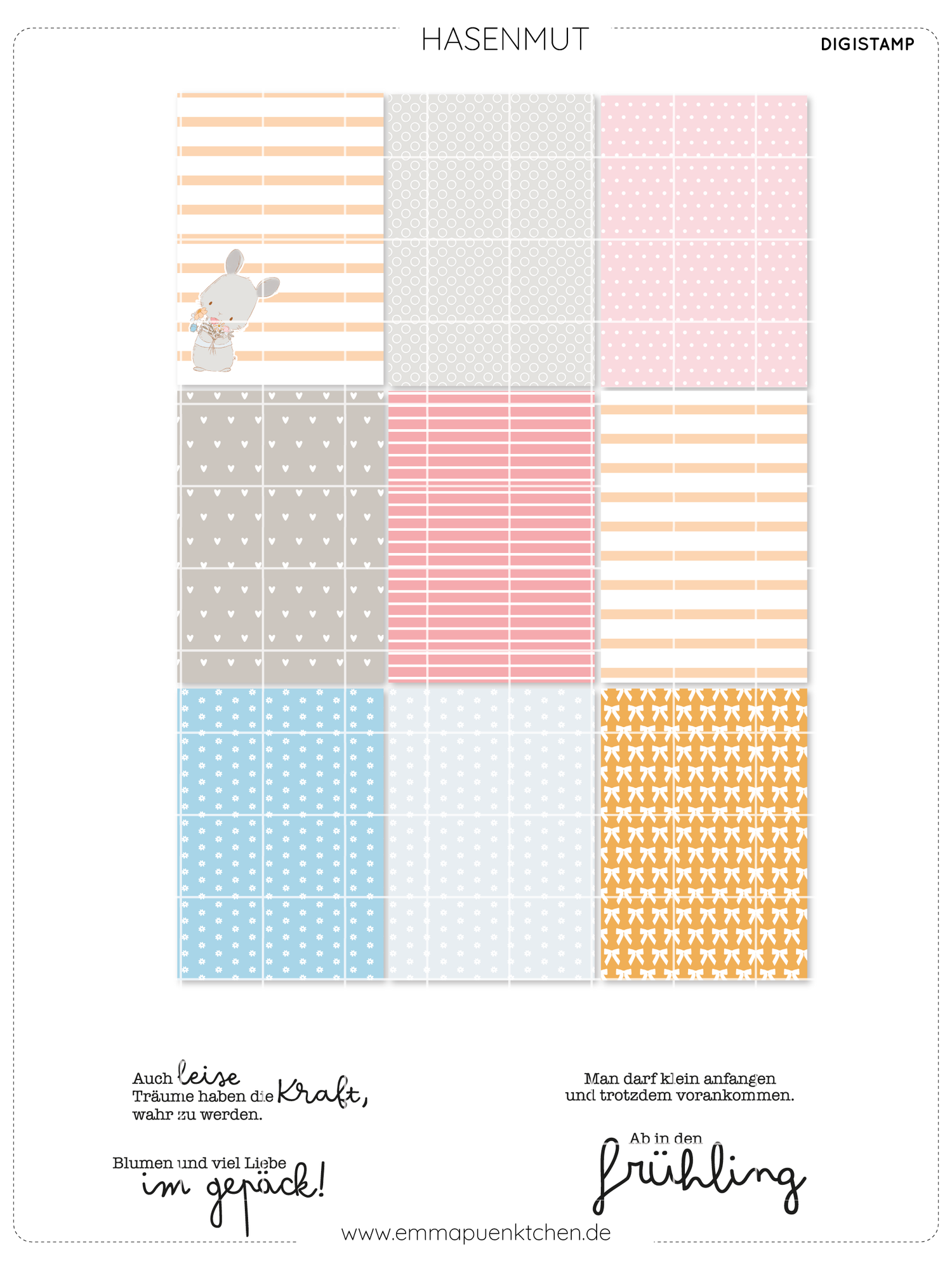 emmapünktchen ® - DigiStamp Hasenmut