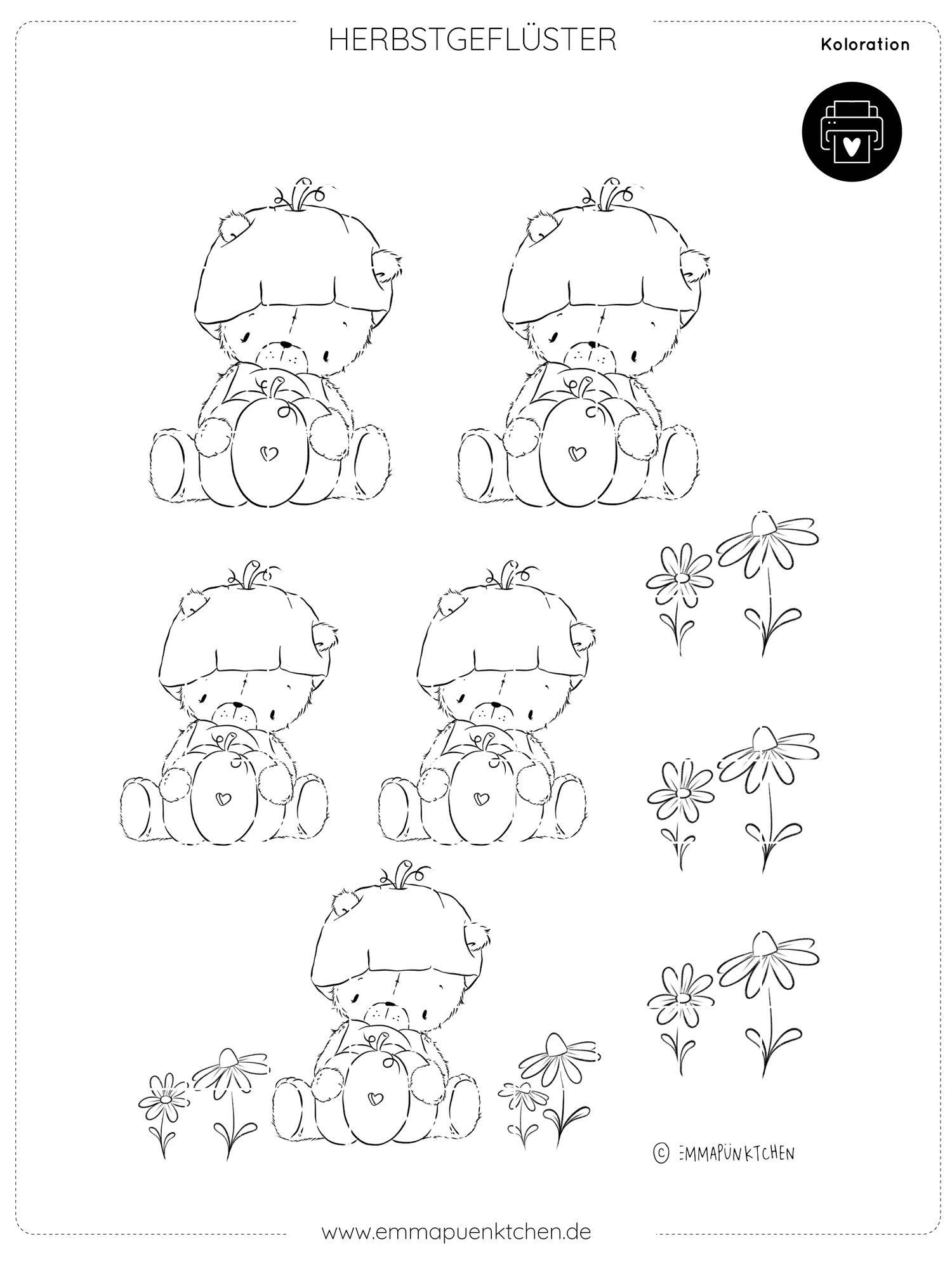 emmapünktchen ® - Kolorationsvorlage Herbstgeflüster
