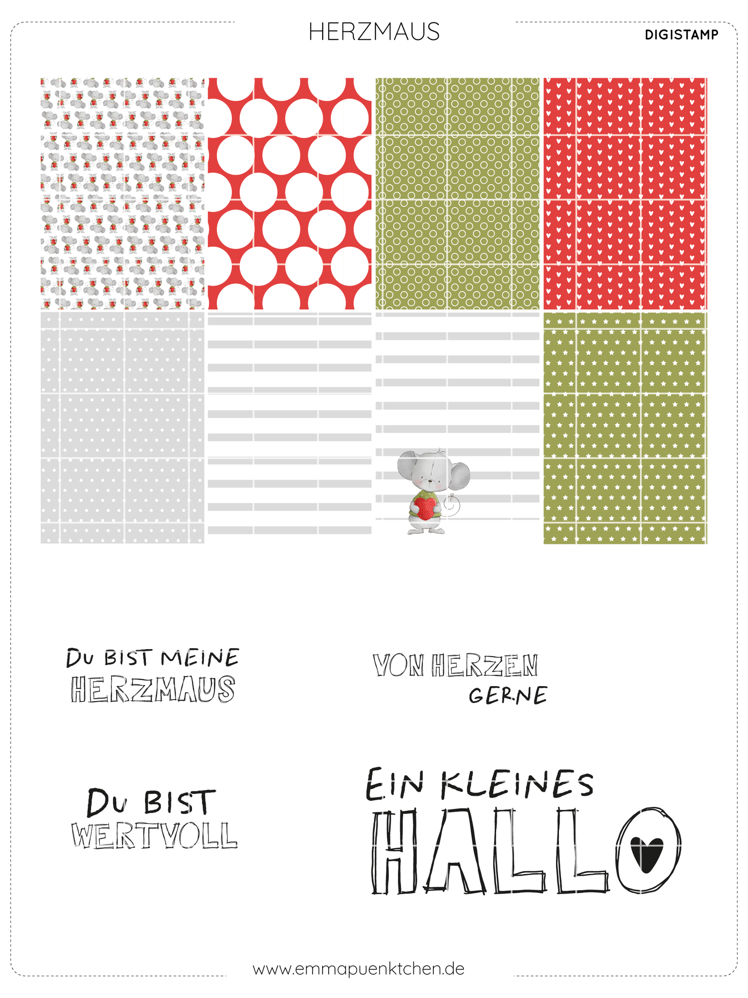emmapünktchen ® -  DigiStamp Herzmaus