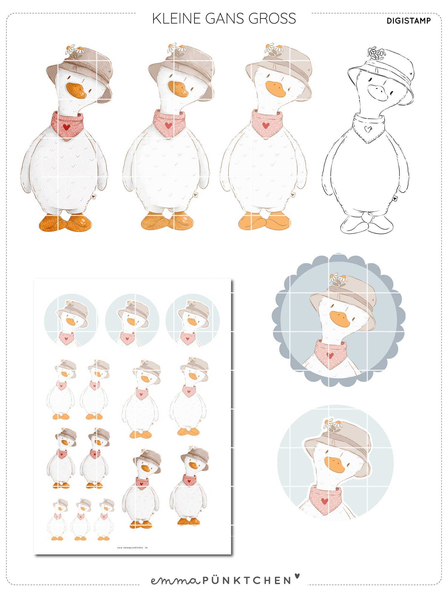 emmapünktchen ® - DigiStamp Kleine Gans groß