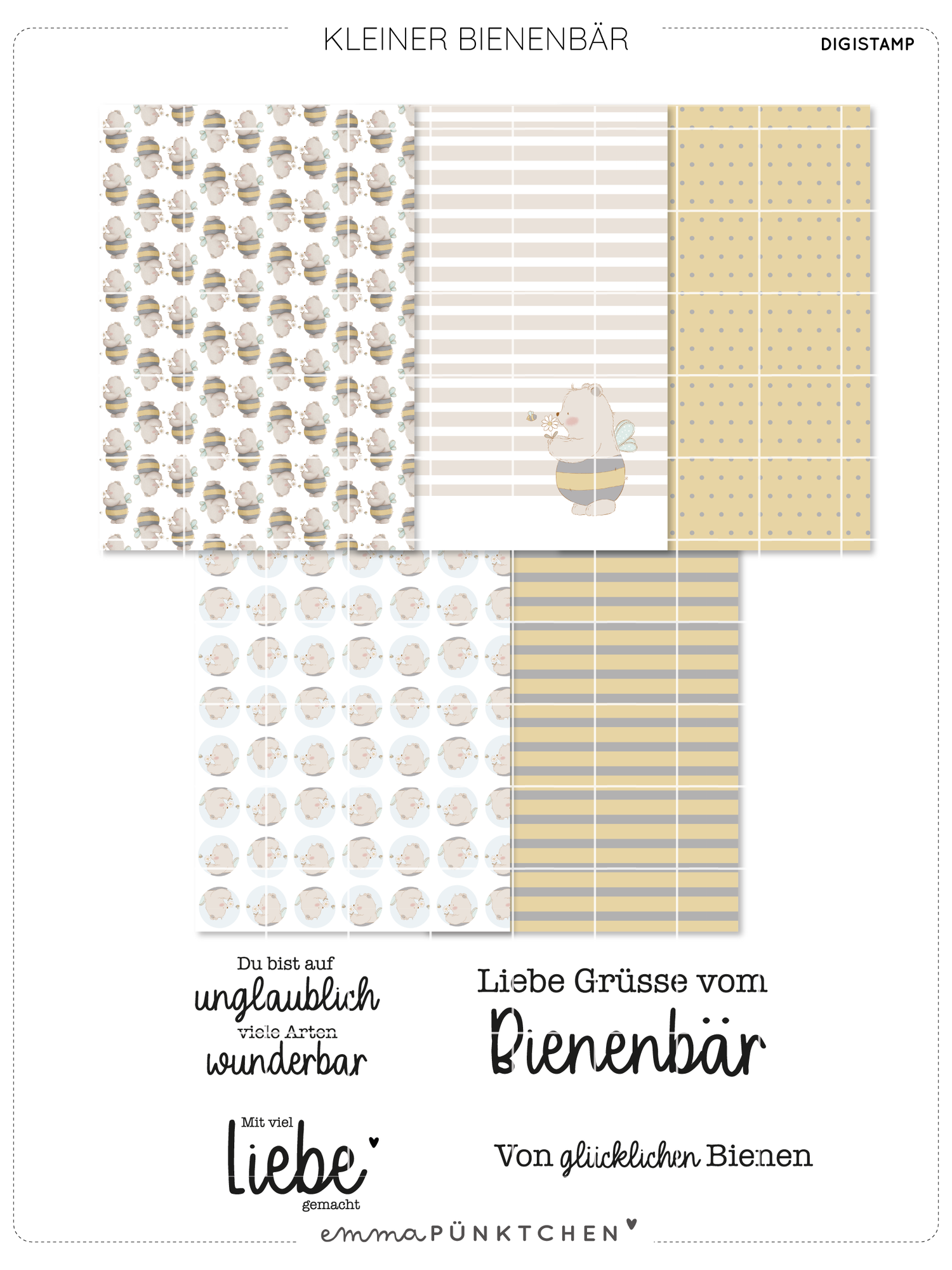 emmapünktchen ® - DigiStamp Kleiner Bienenbär