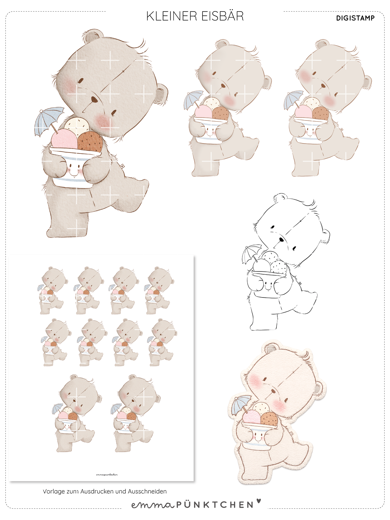 emmapünktchen ® - DigiStamp Kleiner Eisbär