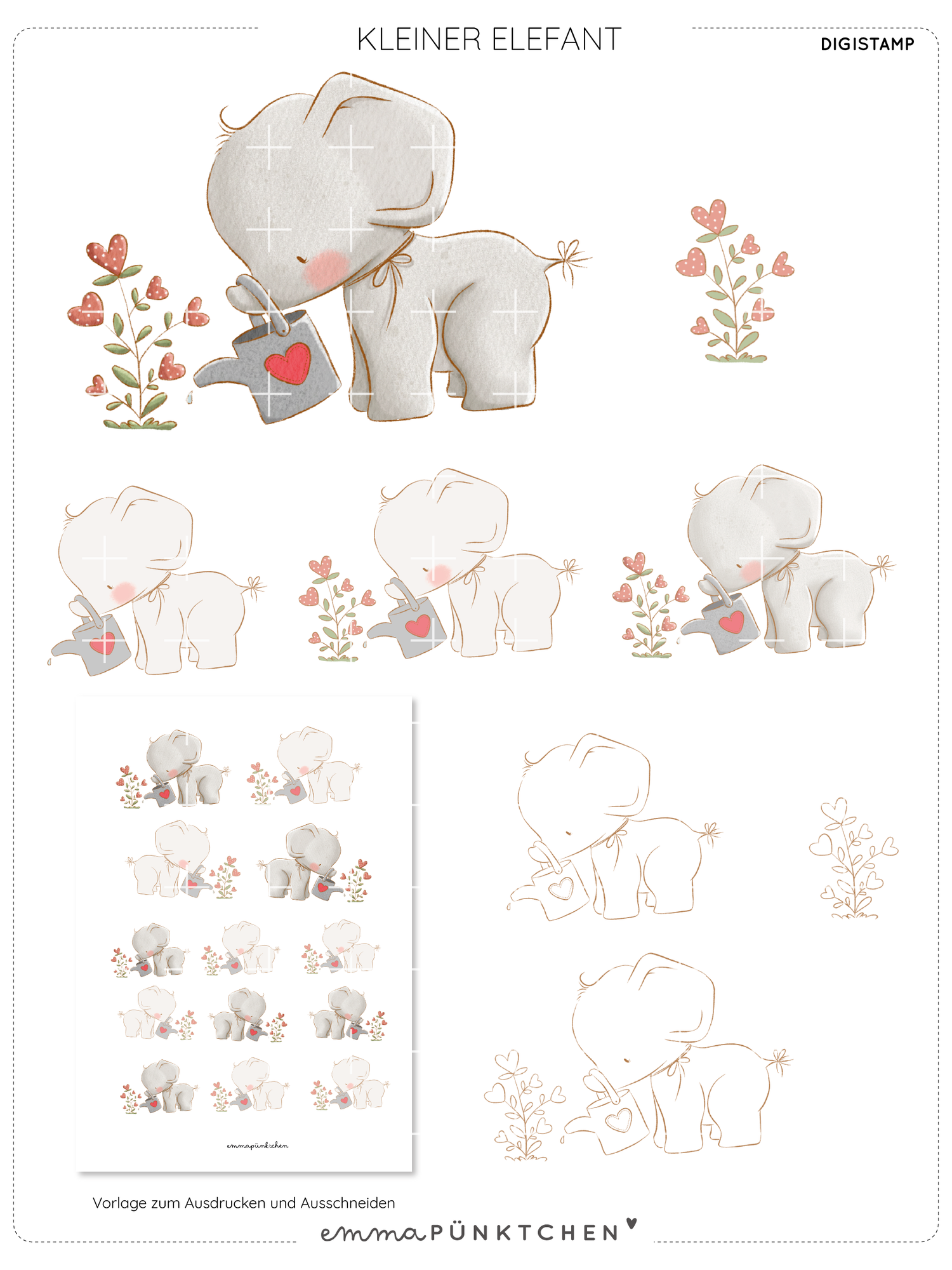emmapünktchen ® -  DigiStamp Kleiner Elefant