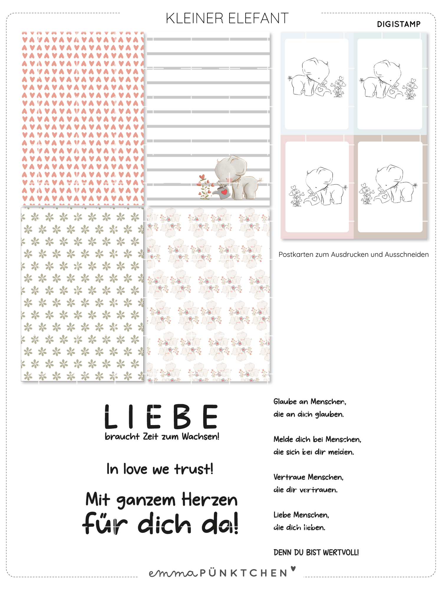 emmapünktchen ® -  DigiStamp Kleiner Elefant