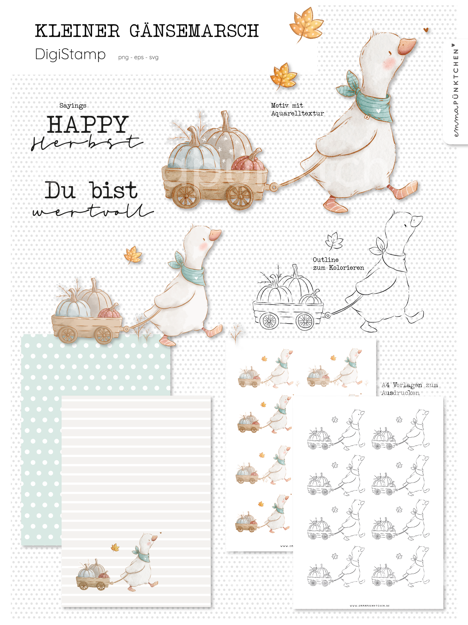 emmapünktchen ® - DigiStamp Kleiner Gänsemarsch