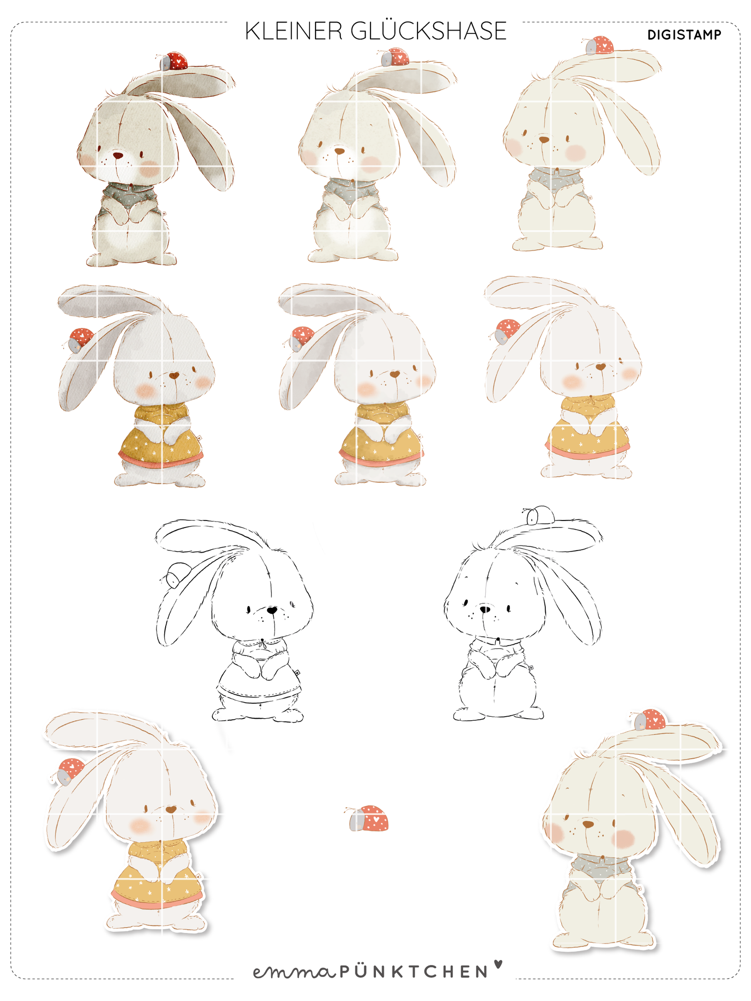 emmapünktchen ® - DigiStamp Kleiner Glückshase