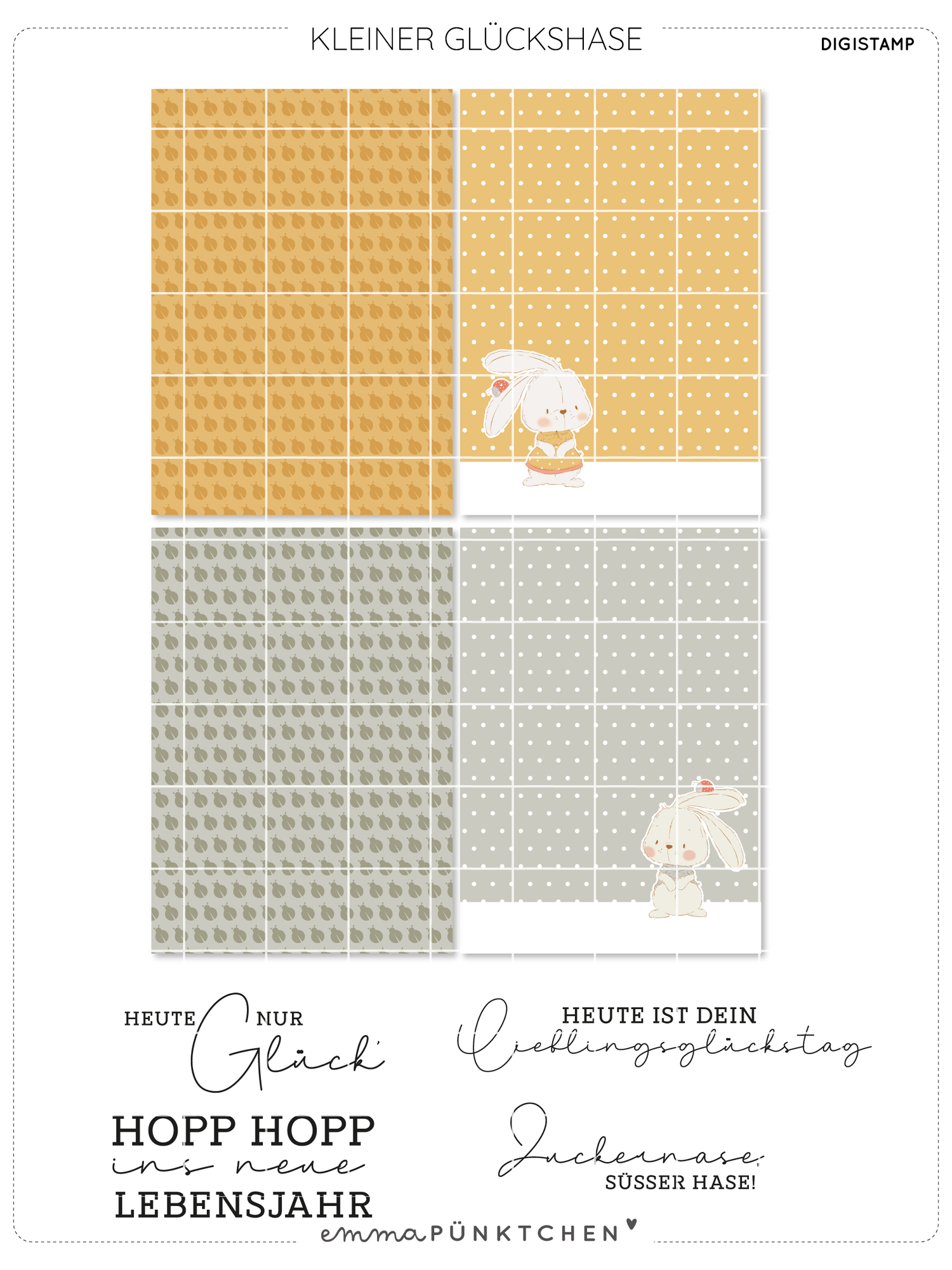 emmapünktchen ® - DigiStamp Kleiner Glückshase