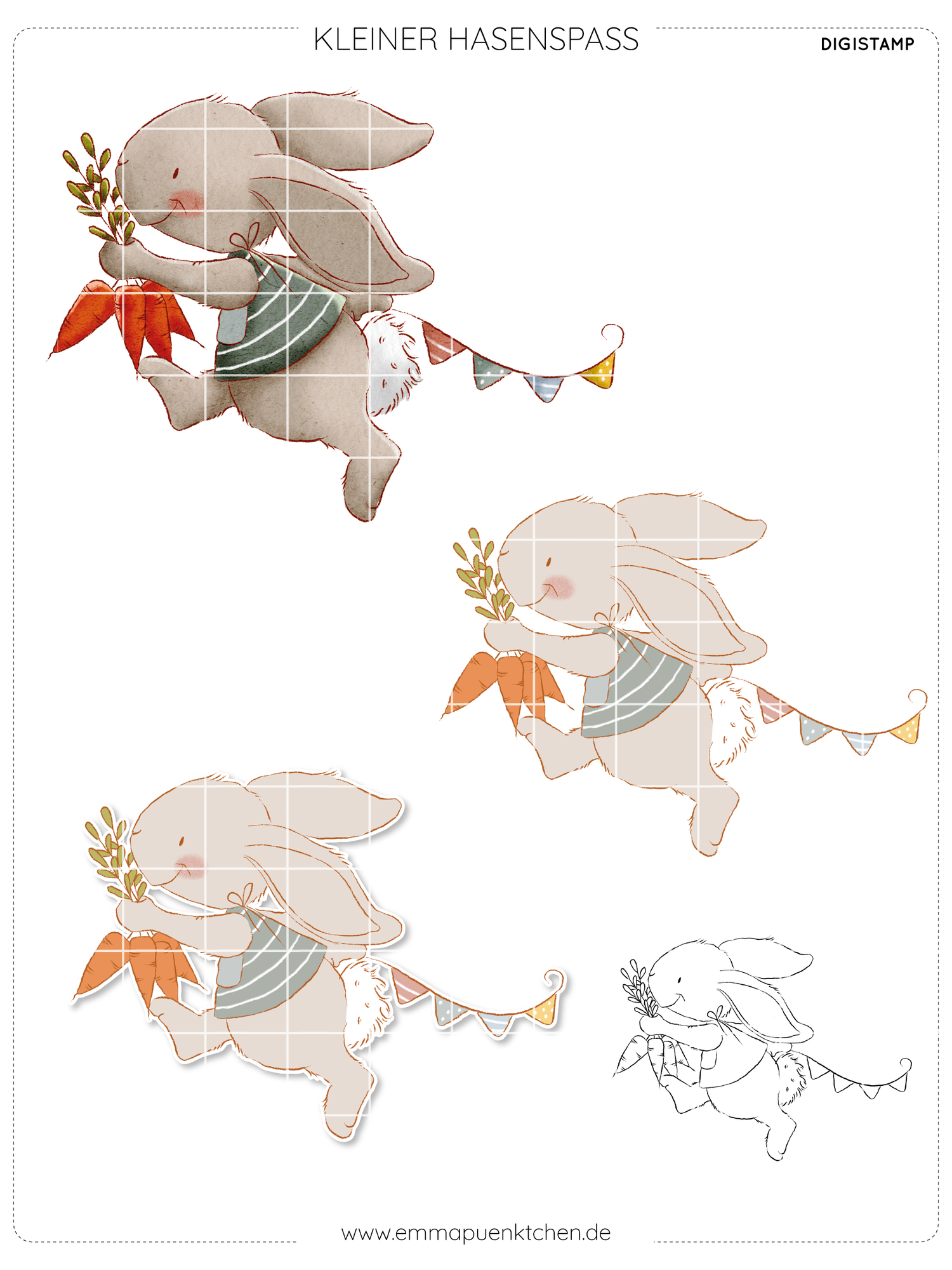 emmapünktchen ® - DigiStamp Kleiner Hasenspass