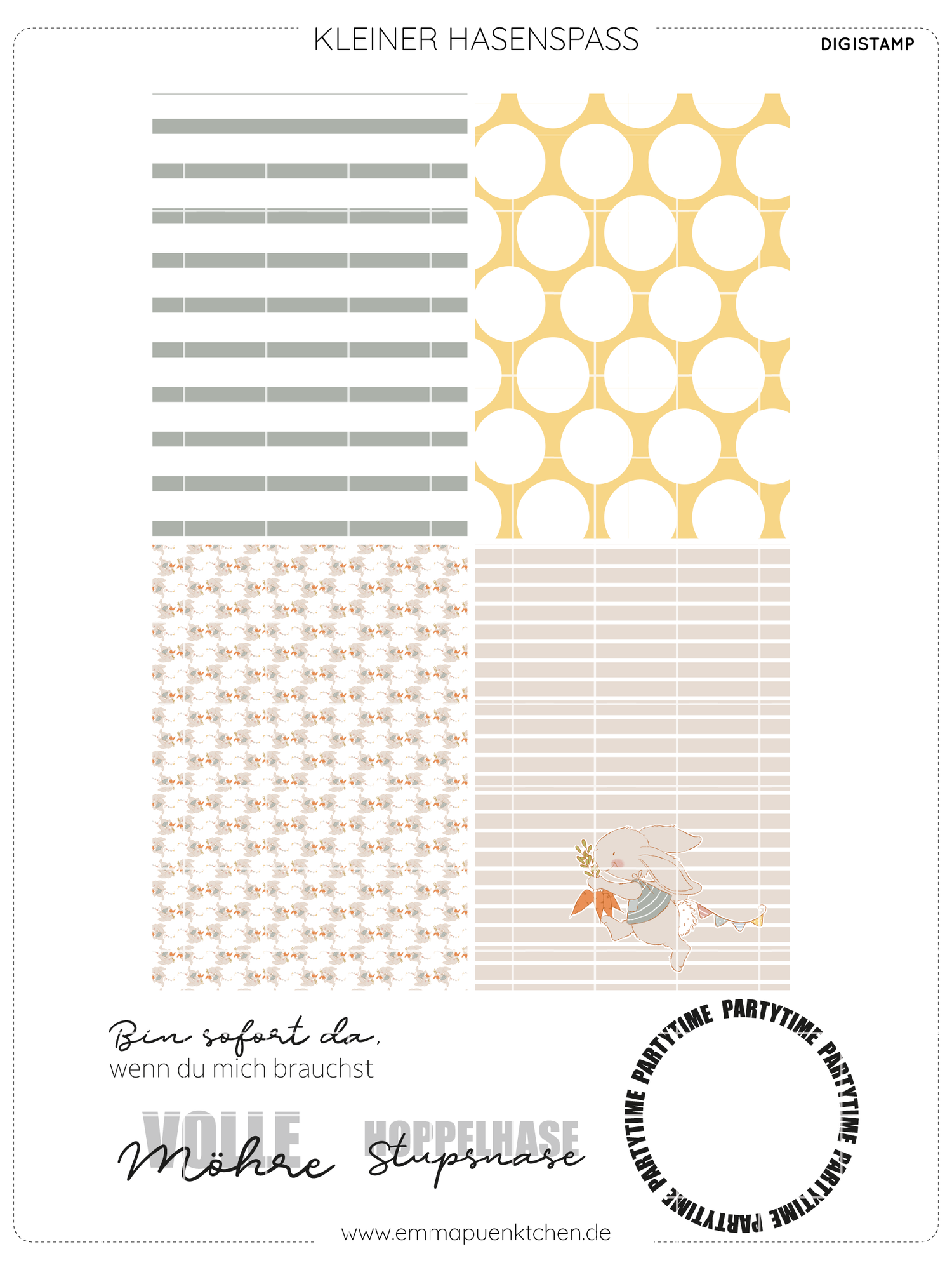 emmapünktchen ® - DigiStamp Kleiner Hasenspass