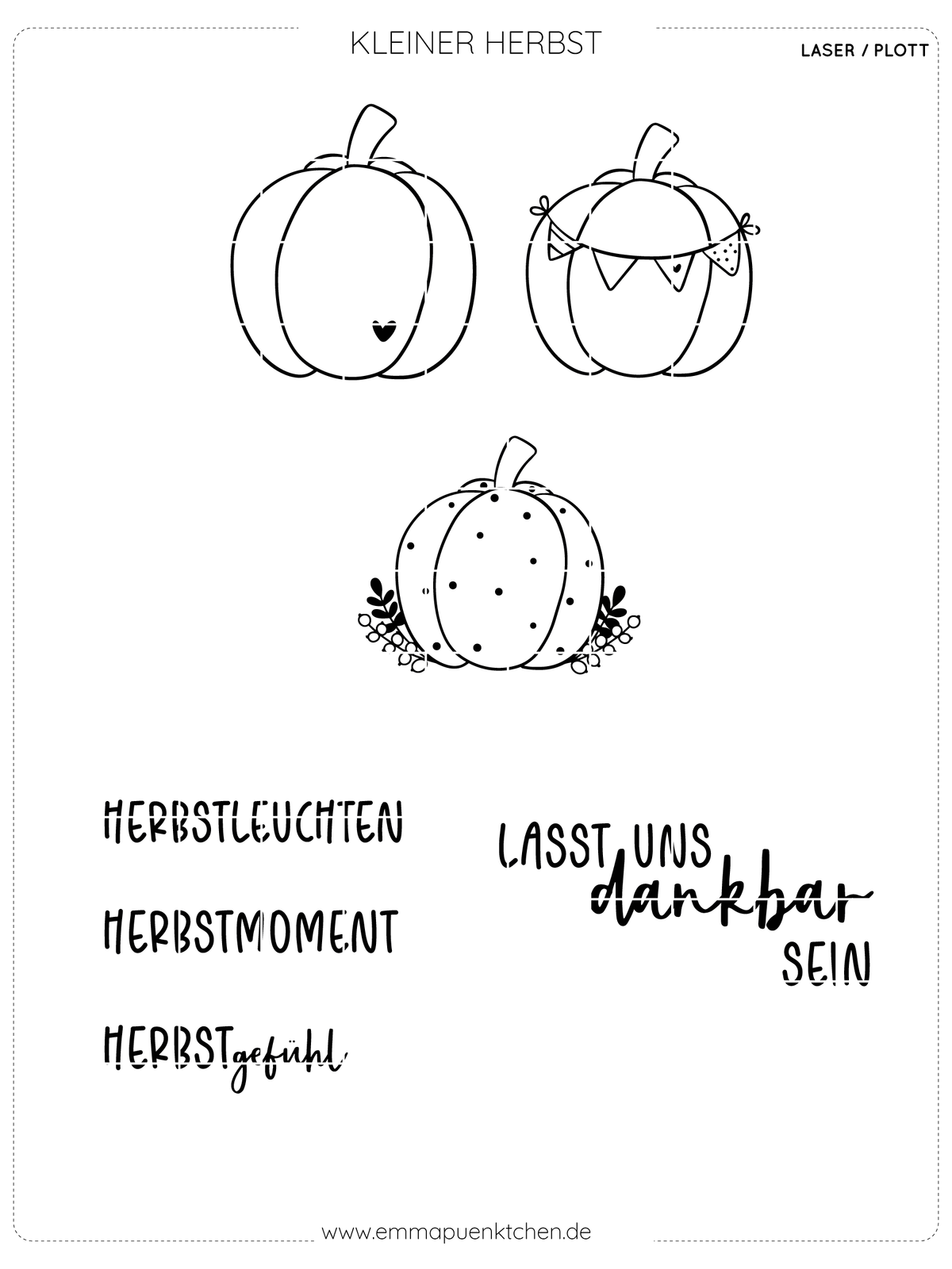 emmapünktchen ® - Laser- / Plottdatei kleiner Herbst