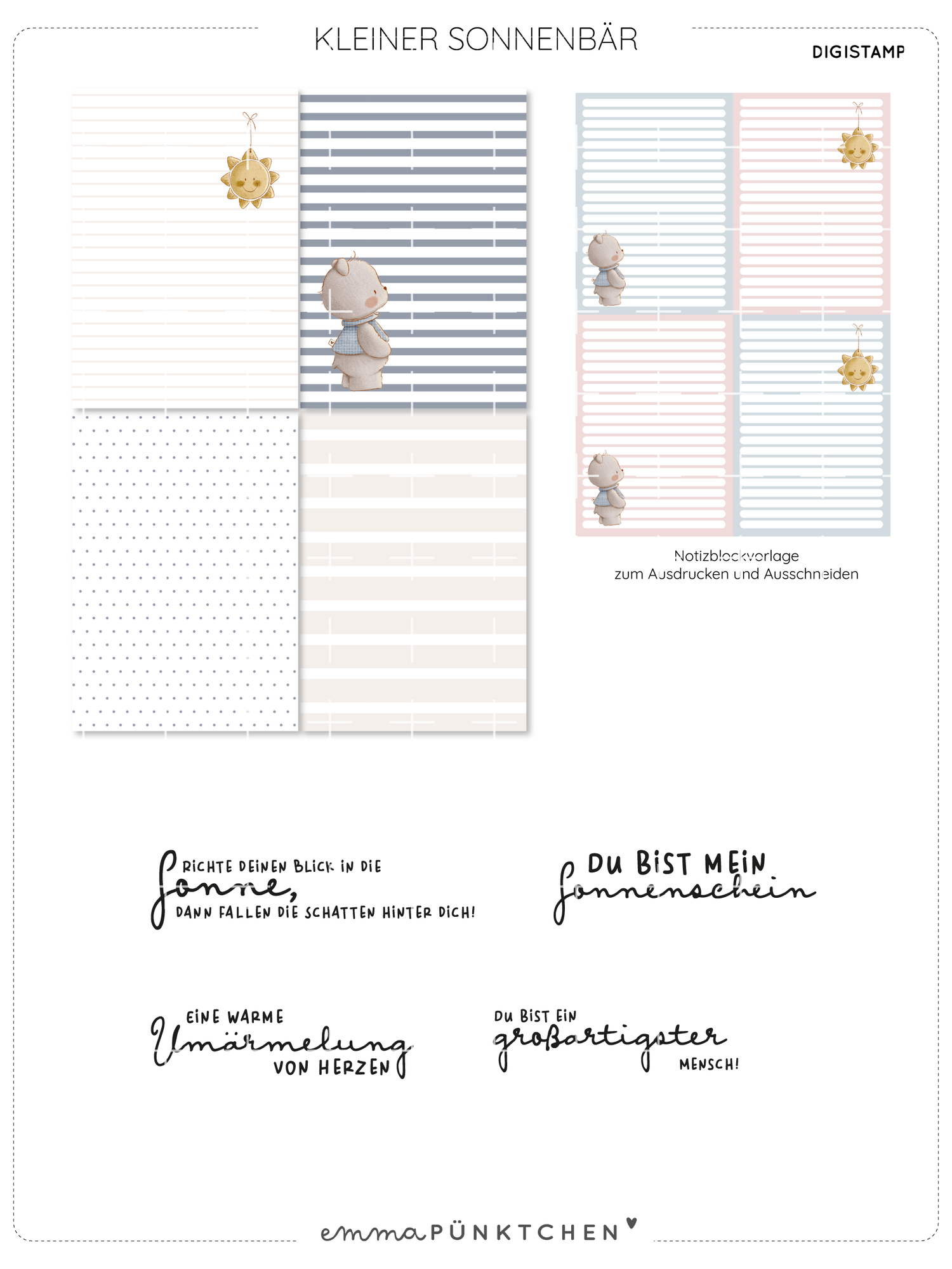 emmapünktchen ® - DigiStamp Kleiner Sonnenbär