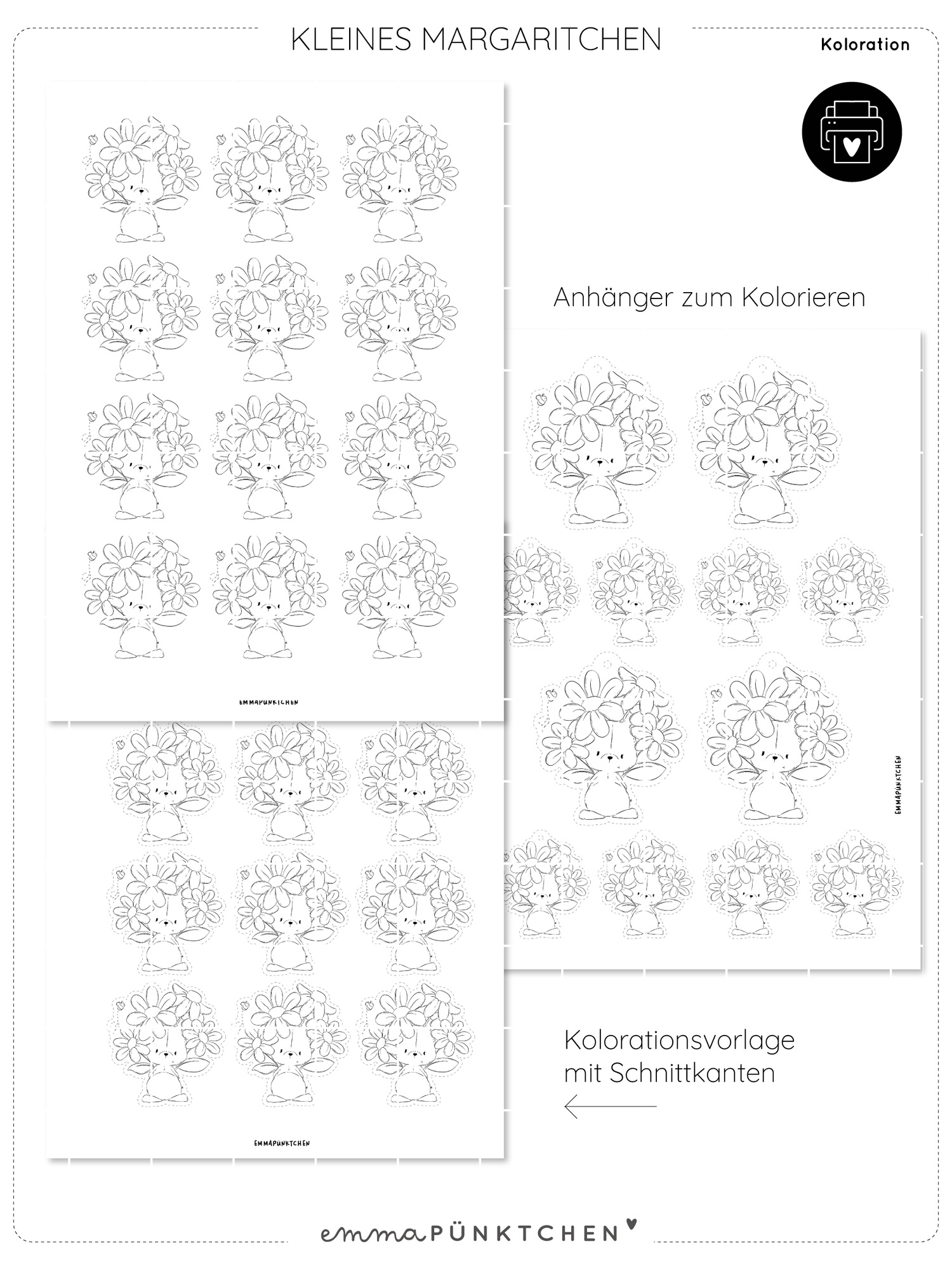 emmapünktchen ® - Kolorationsvorlage Kleines Margaritchen