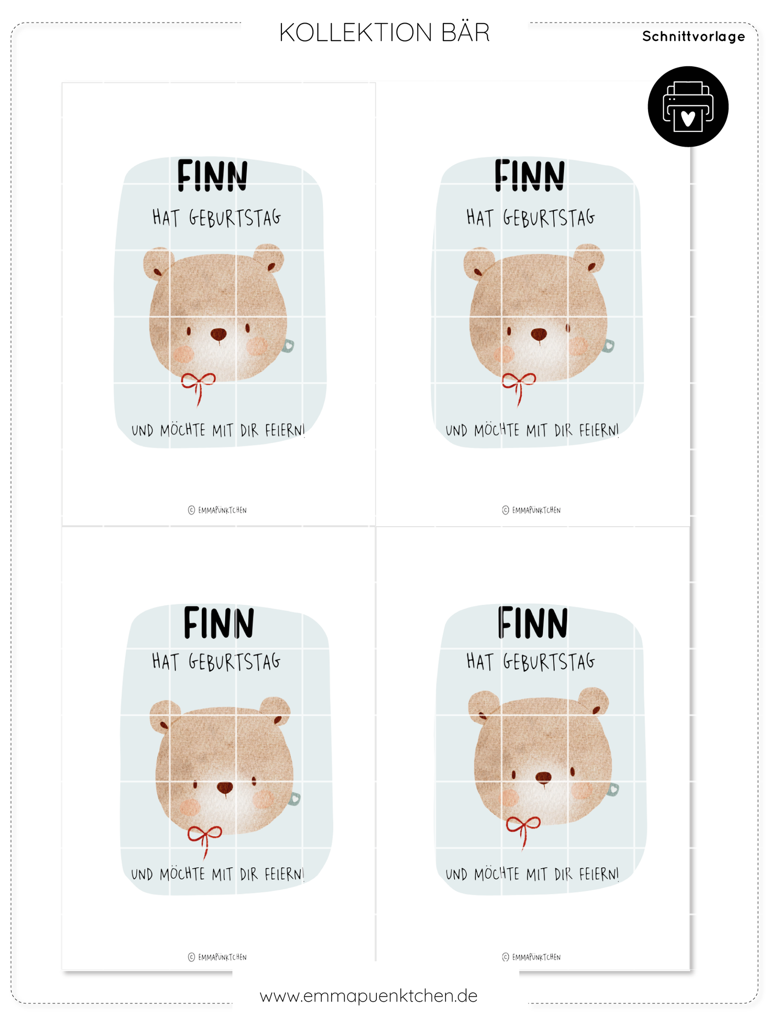 hej Herzmoment - Bär Einladungskarten