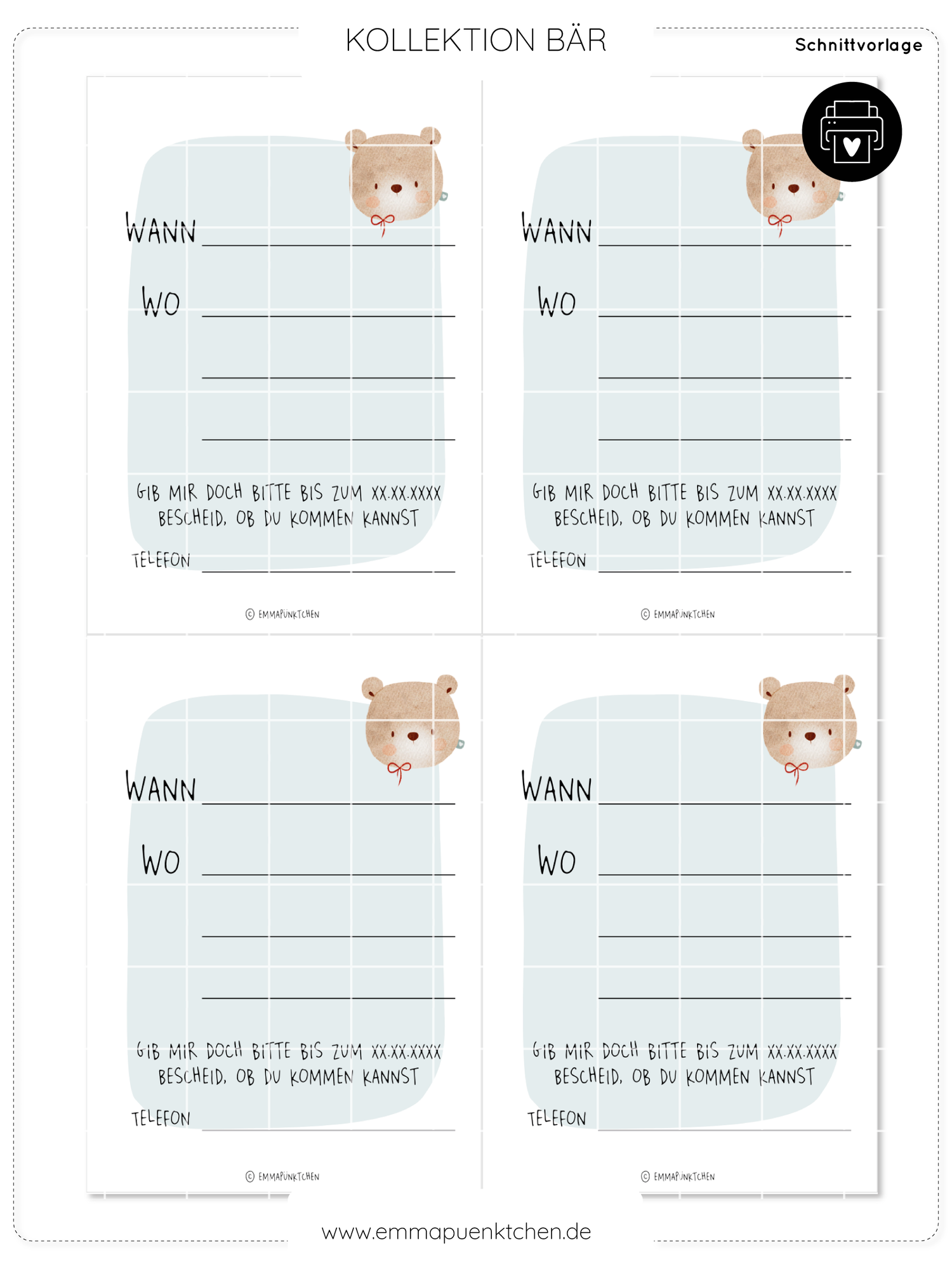 hej Herzmoment - Bär Einladungskarten