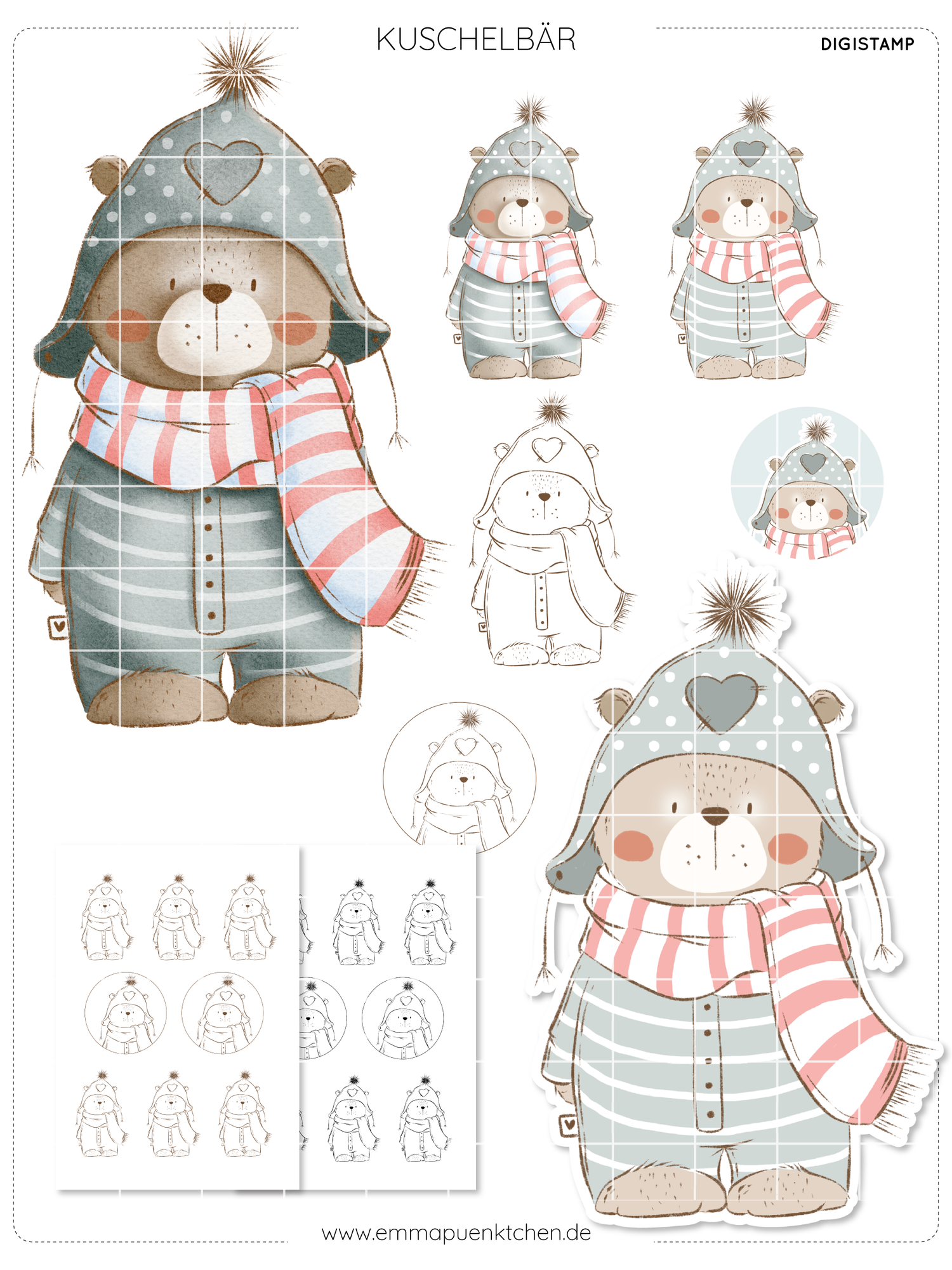 emmapünktchen ® - DigiStamp Kuschelbär