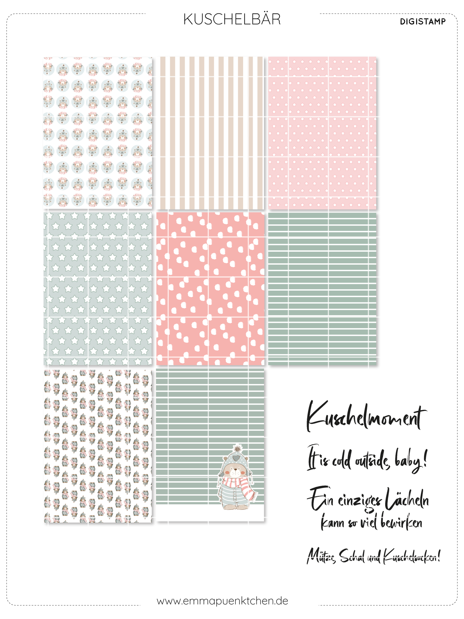 emmapünktchen ® - DigiStamp Kuschelbär