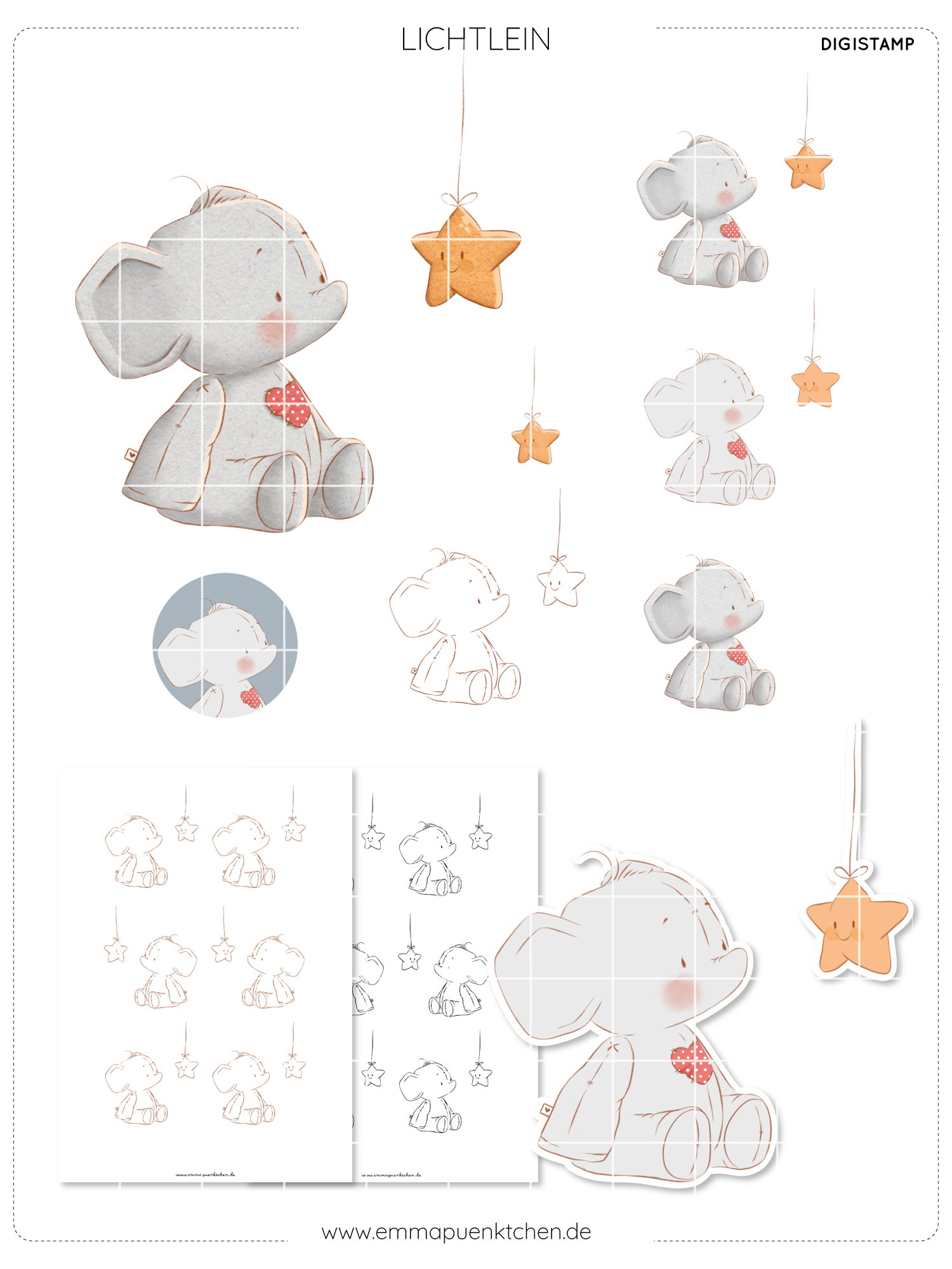 emmapünktchen ® - DigiStamp Lichtlein