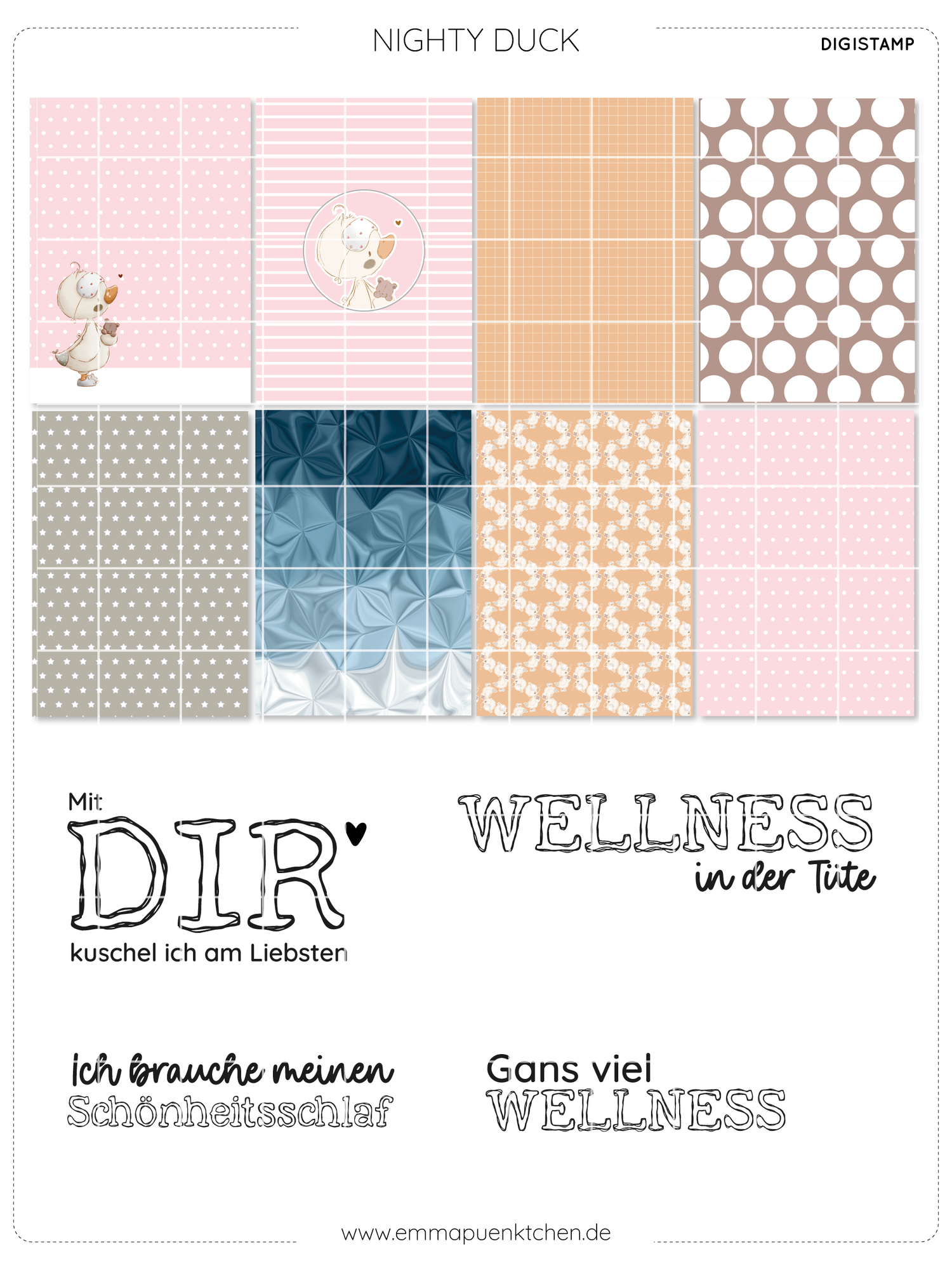 emmapünktchen ® - DigiStamp Nighty Duck