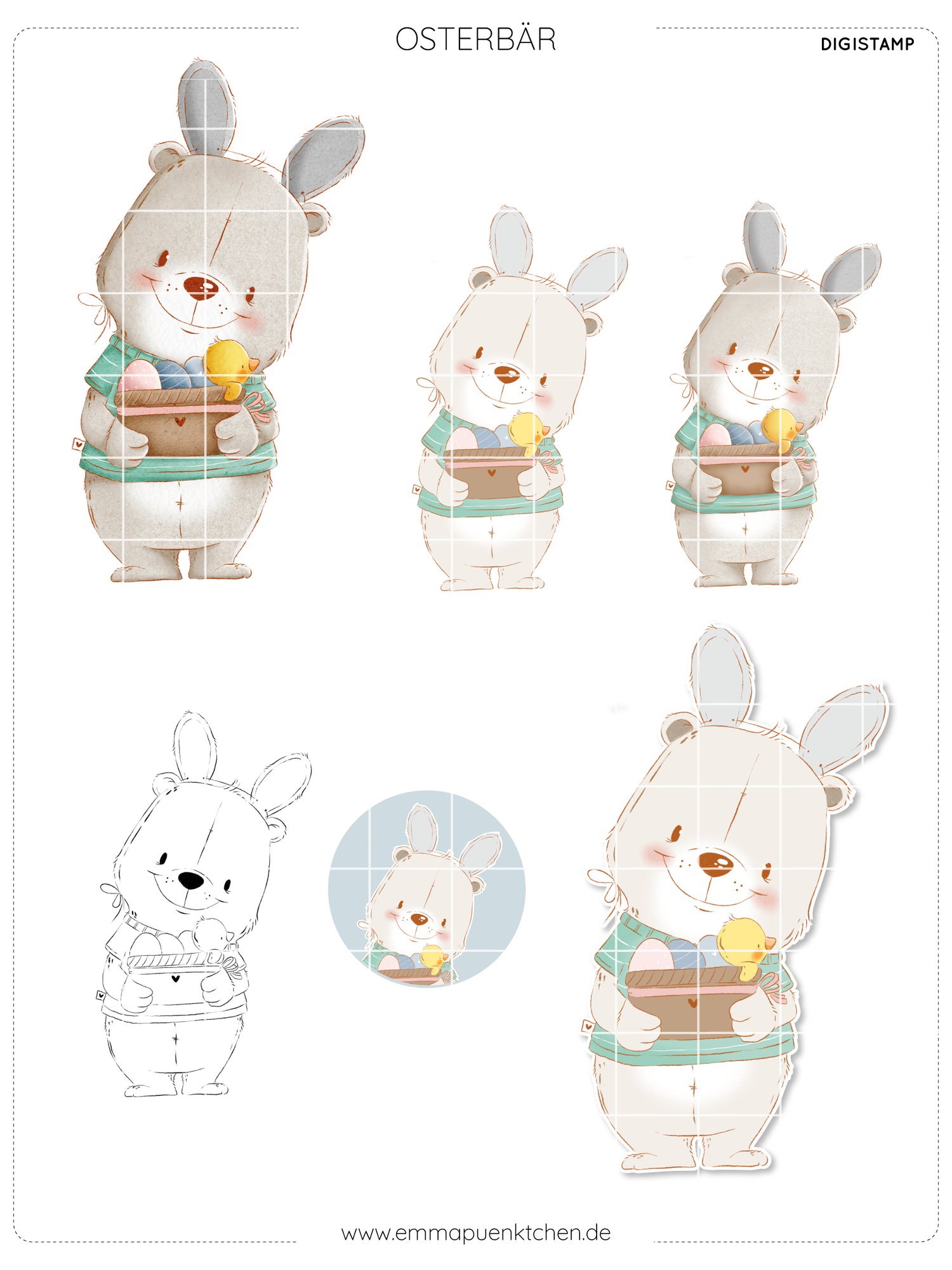 emmapünktchen ® -  DigiStamp Osterbär
