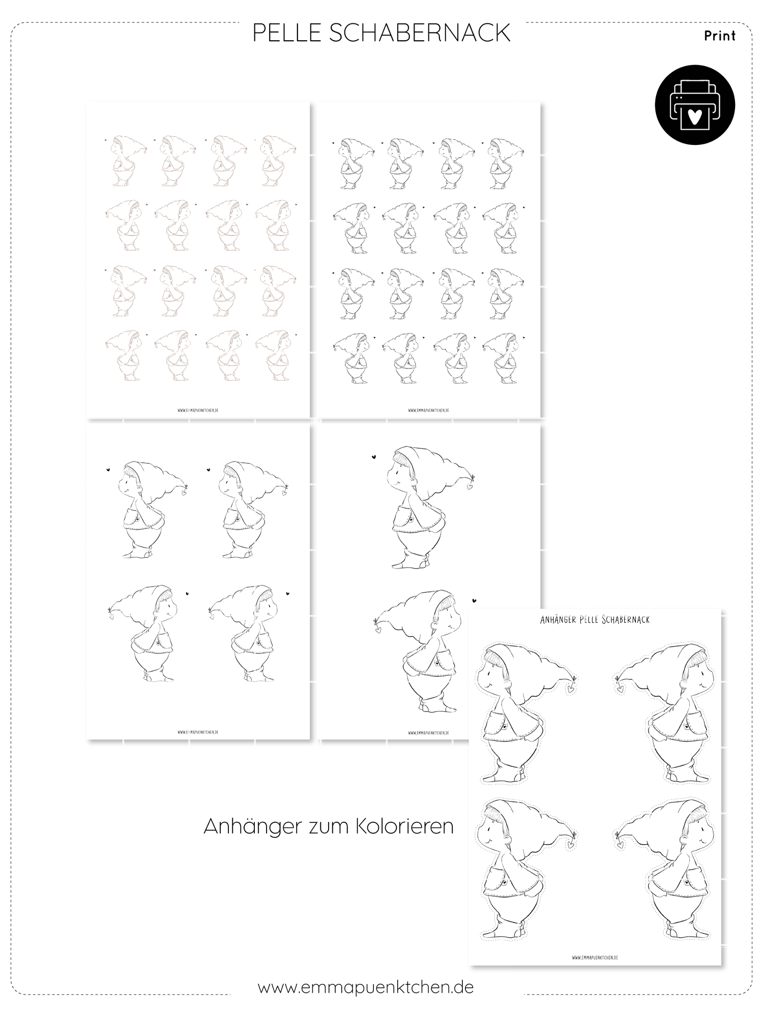 emmapünktchen ® - Kolorationsvorlage Pelle Schabernack