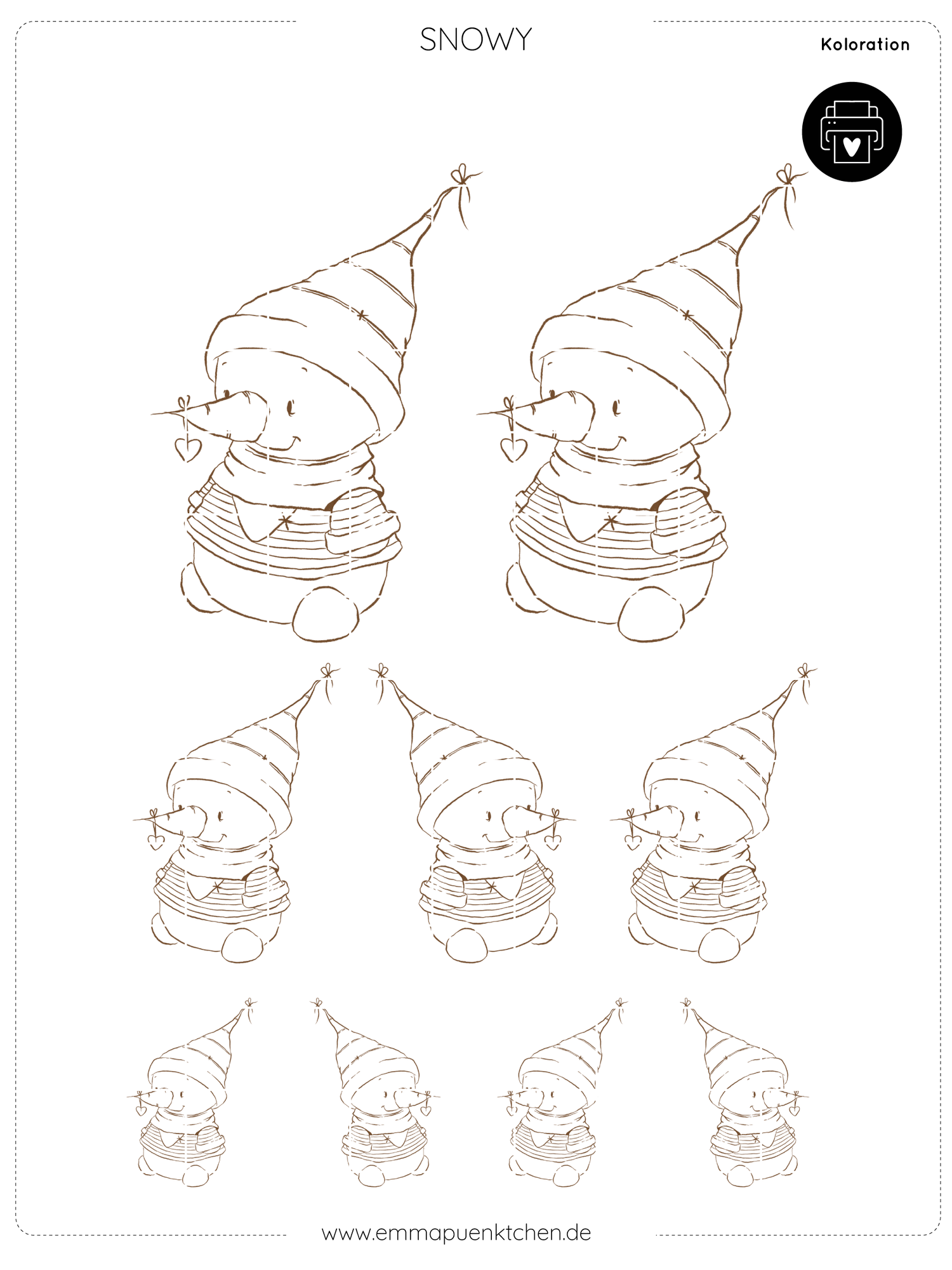 emmapünktchen ® - Kolorationsvorlage Snowy