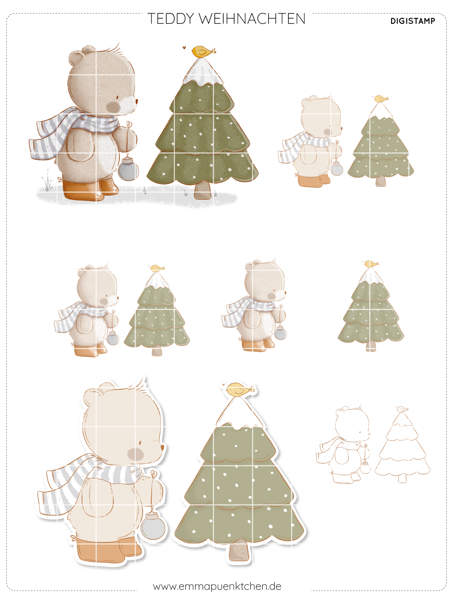 emmapünktchen ® -  DigiStamp Teddyweihnachten