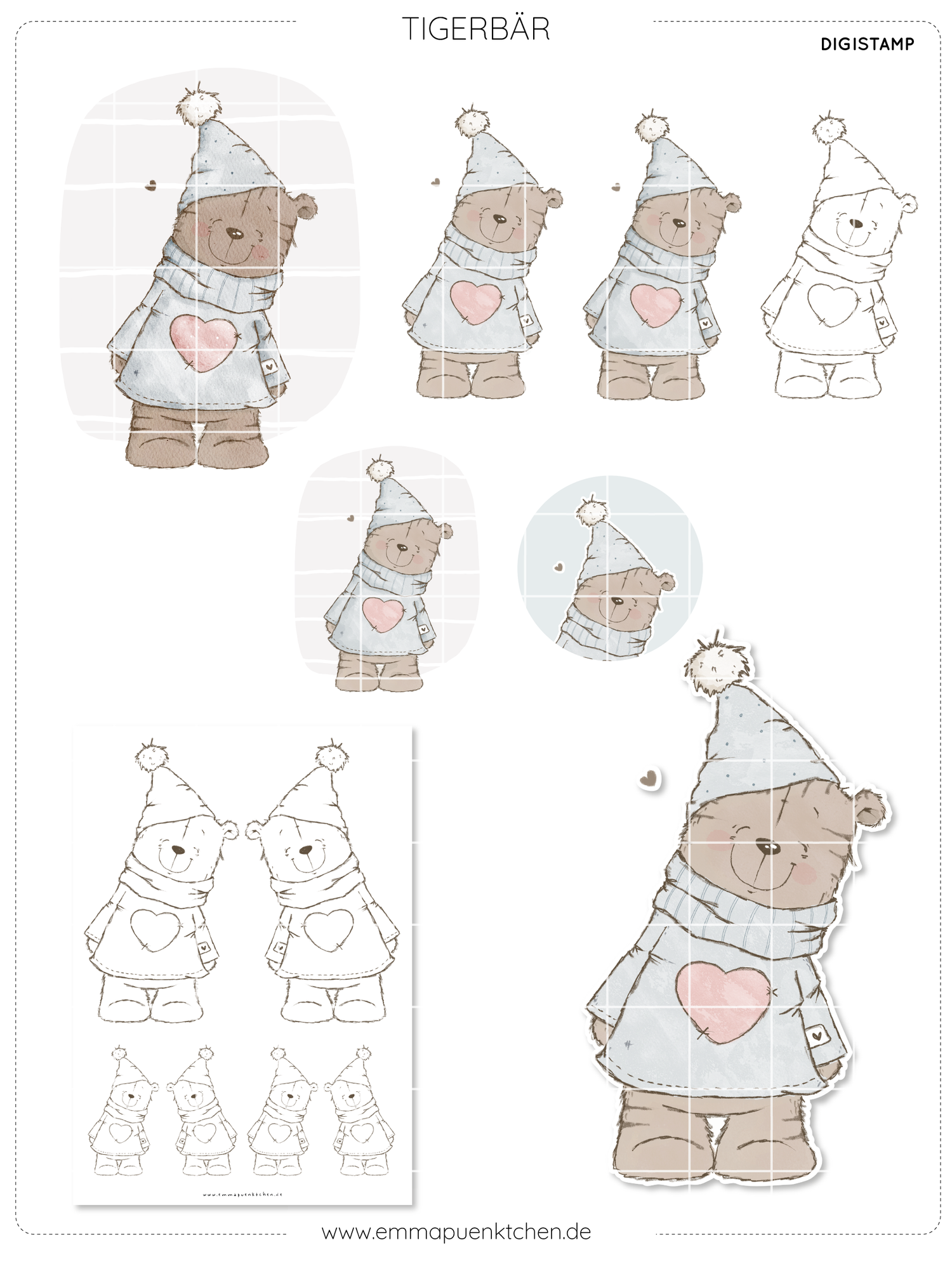 emmapünktchen ® - DigiStamp Tigerbär