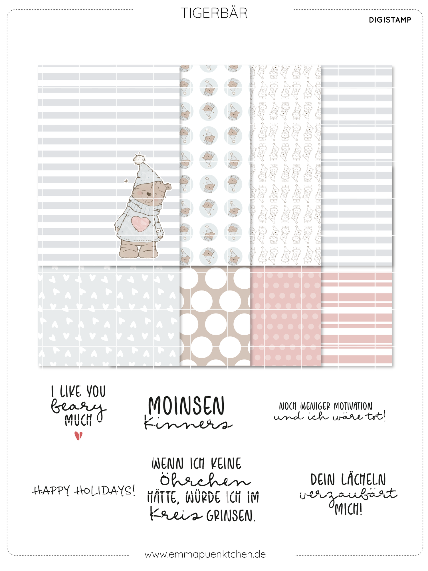 emmapünktchen ® - DigiStamp Tigerbär